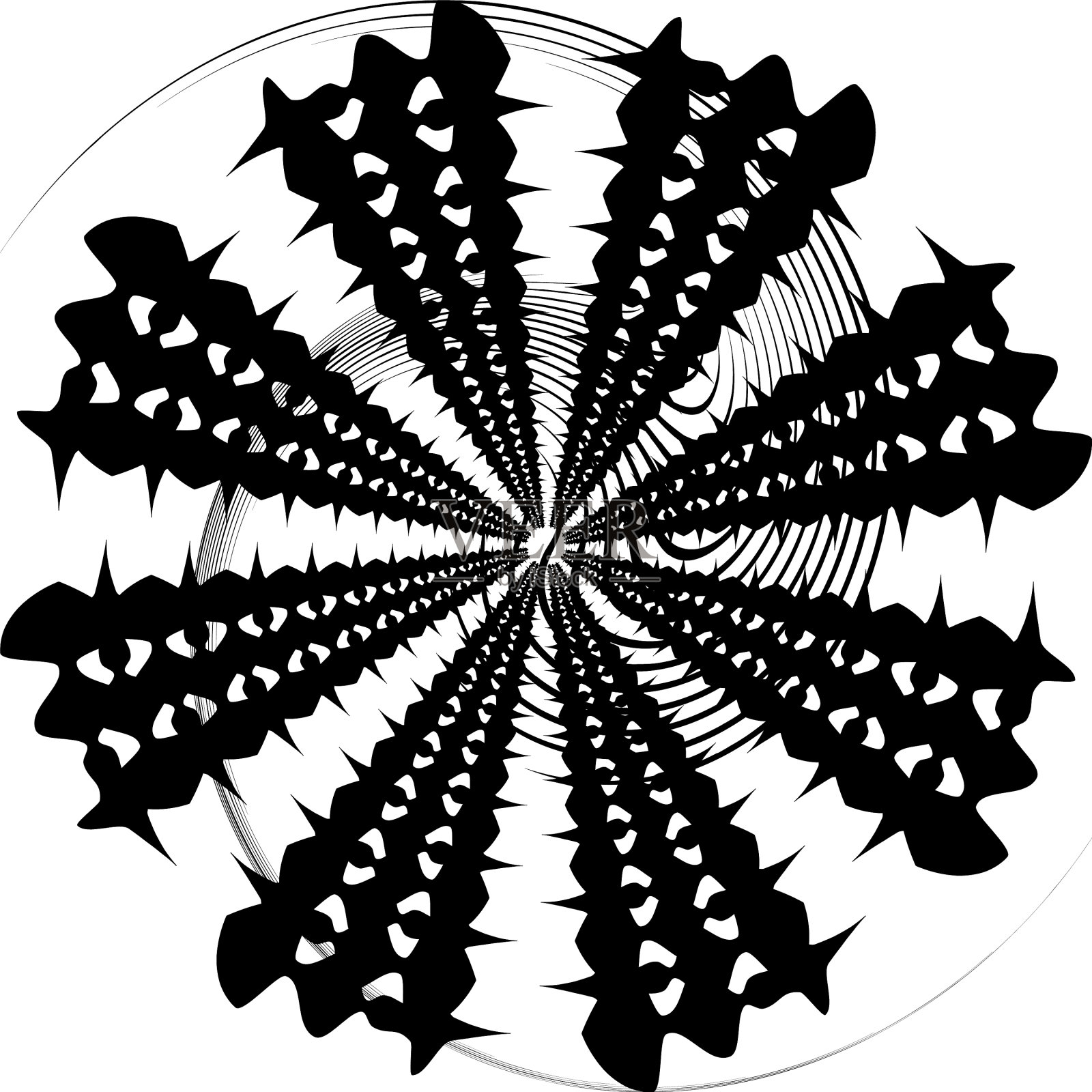 叠加抽象螺旋、漩涡、漩涡蜗壳插画图片素材