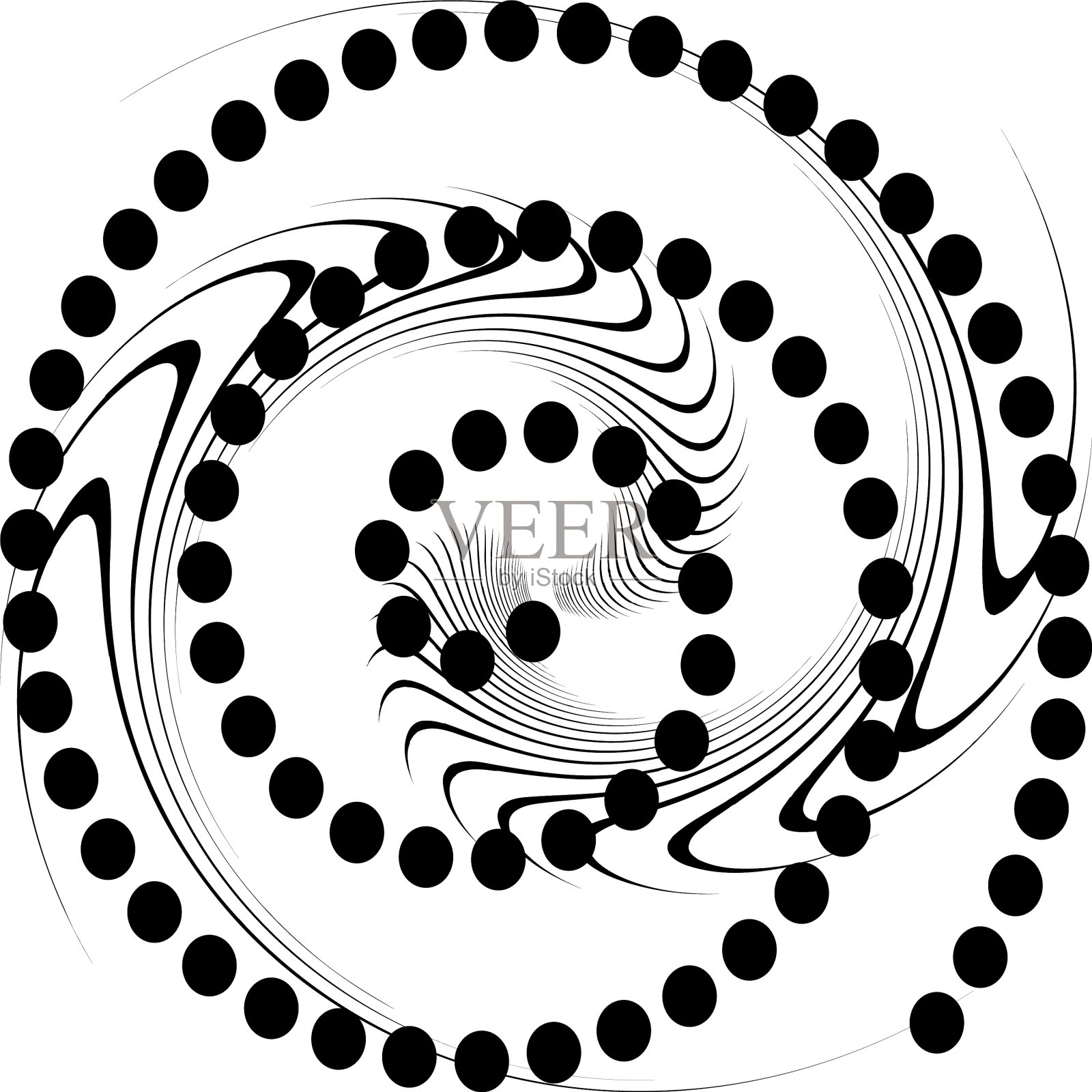 叠加抽象螺旋、漩涡、漩涡蜗壳插画图片素材