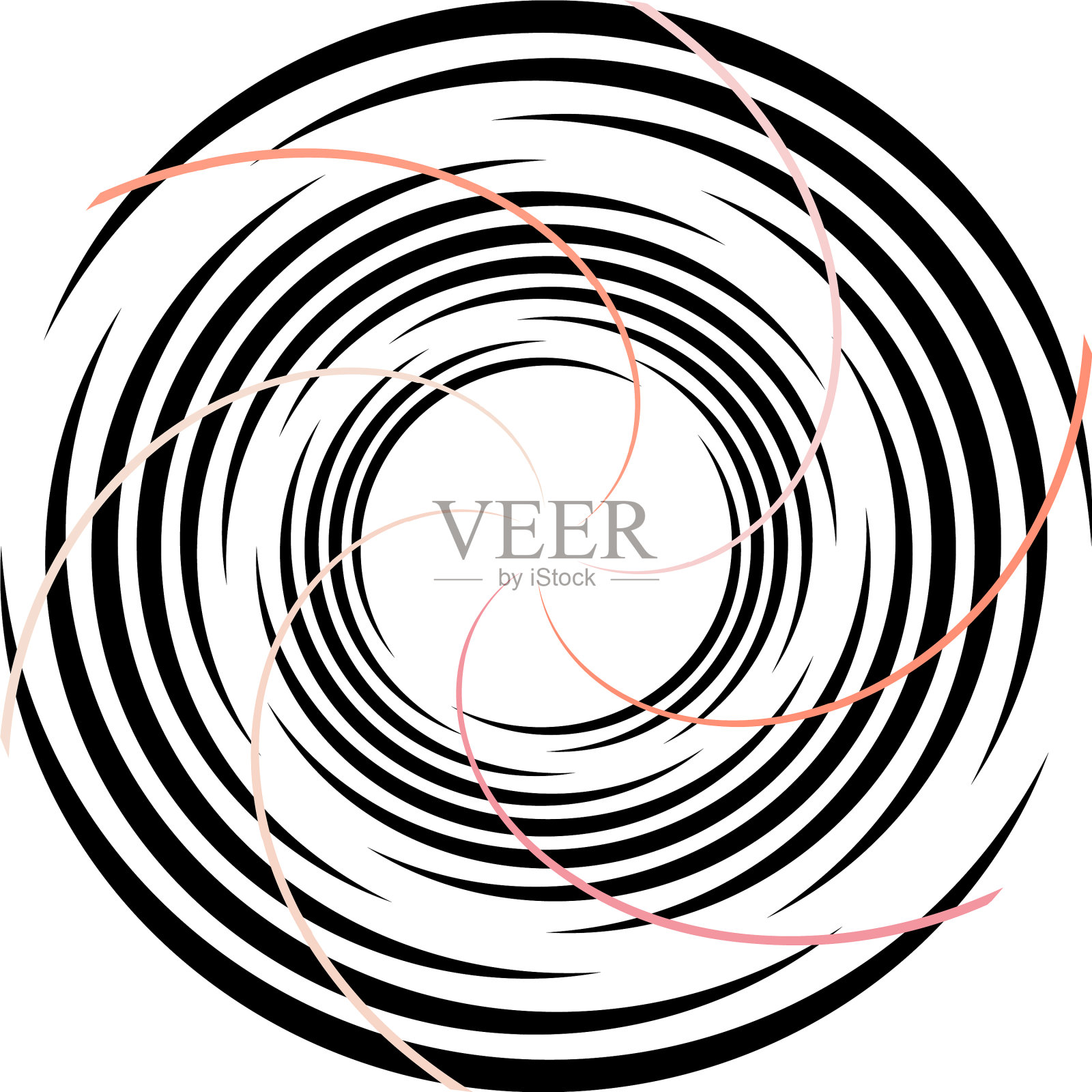 叠加抽象螺旋、漩涡、漩涡蜗壳插画图片素材