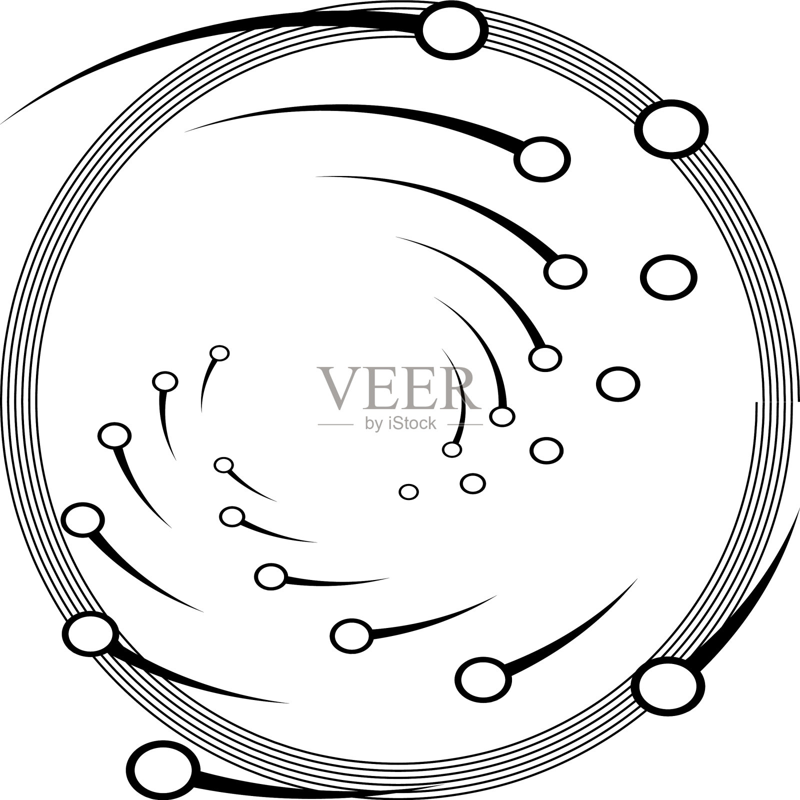 叠加抽象螺旋、漩涡、漩涡蜗壳插画图片素材