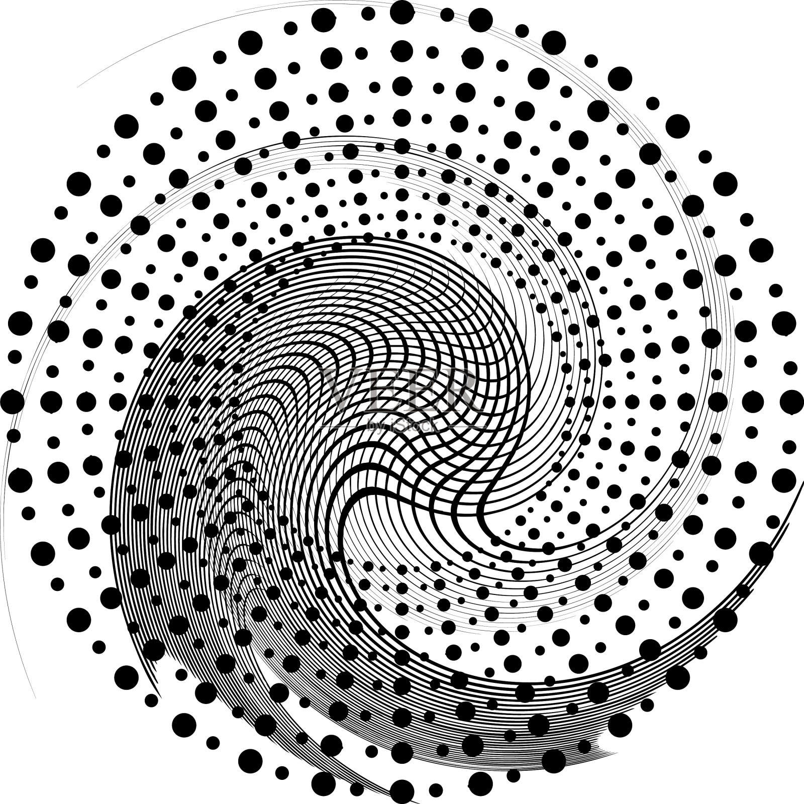 叠加抽象螺旋、漩涡、漩涡蜗壳插画图片素材