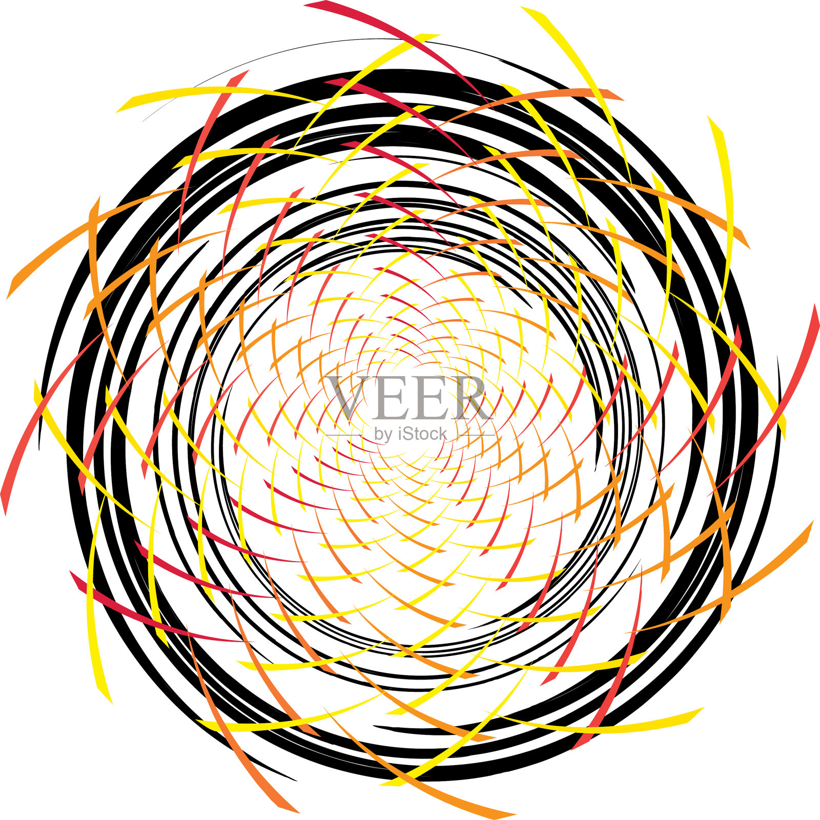 叠加抽象螺旋、漩涡、漩涡蜗壳插画图片素材