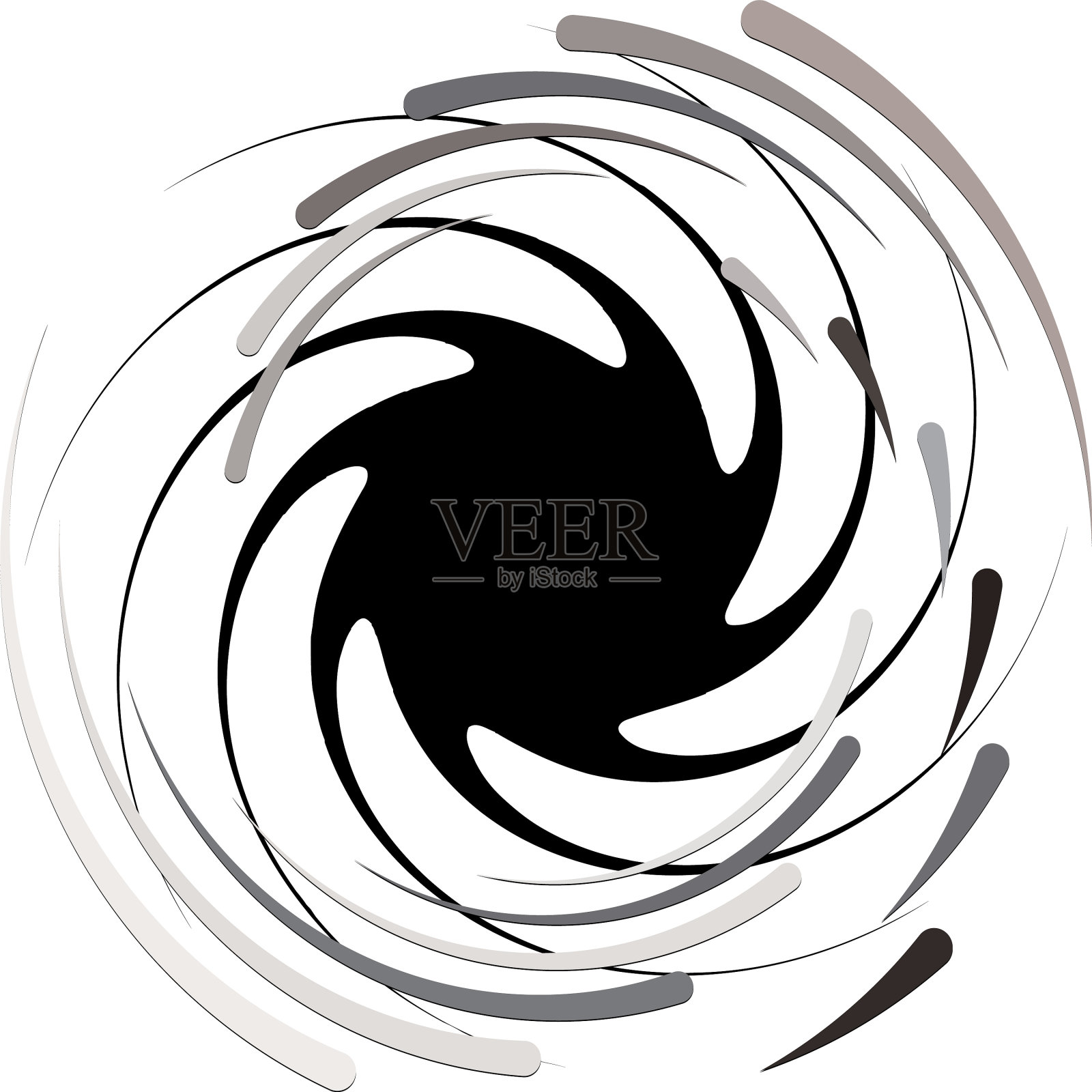 叠加抽象螺旋、漩涡、漩涡蜗壳插画图片素材