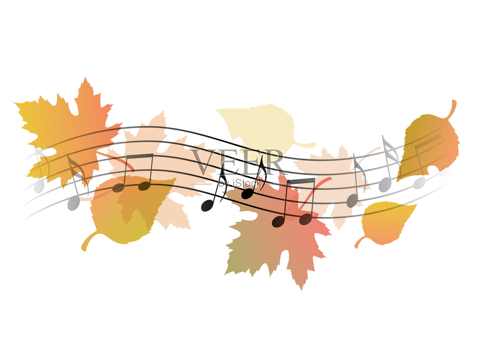 秋天的旋律是悦耳的音符设计元素图片