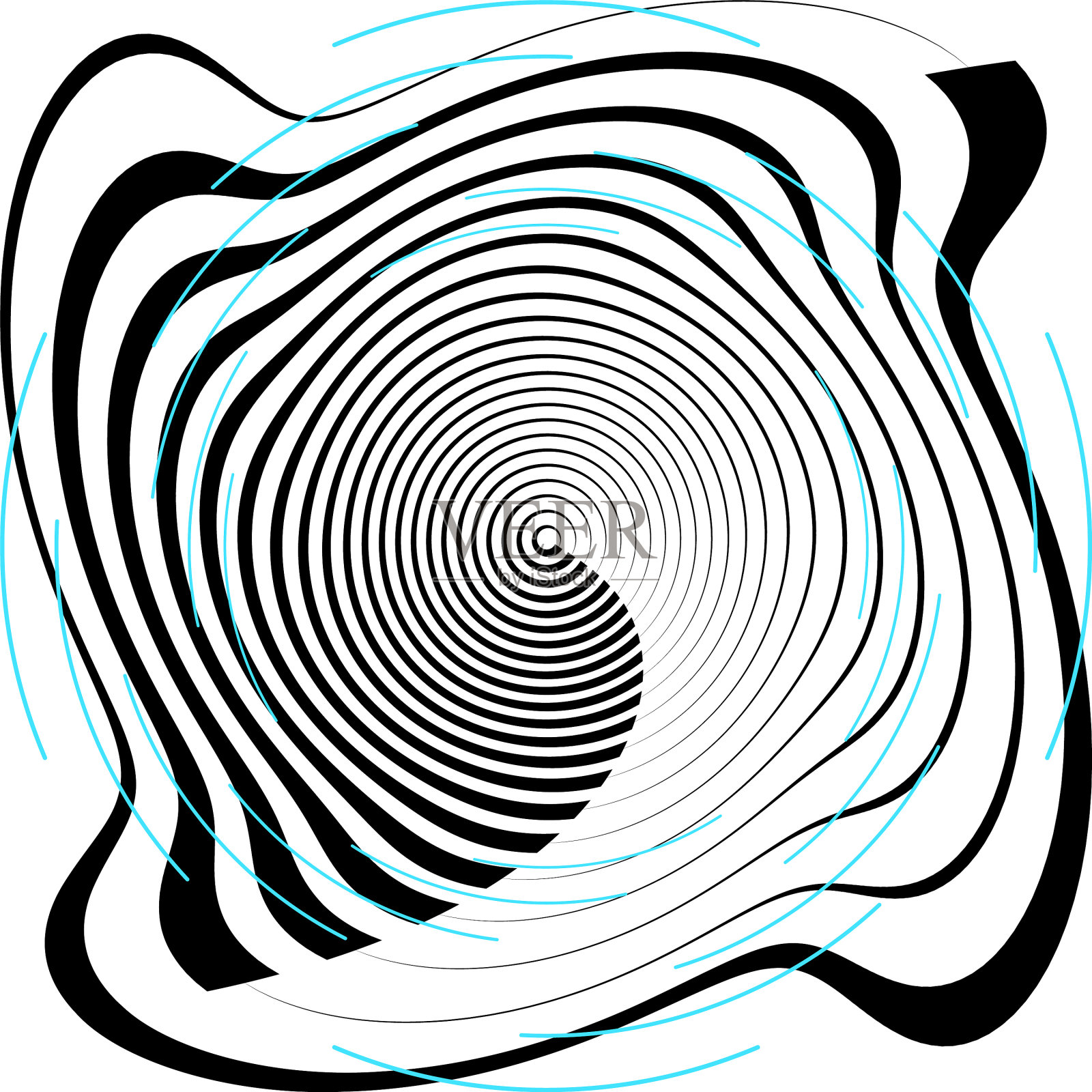 叠加抽象螺旋、漩涡、漩涡蜗壳插画图片素材