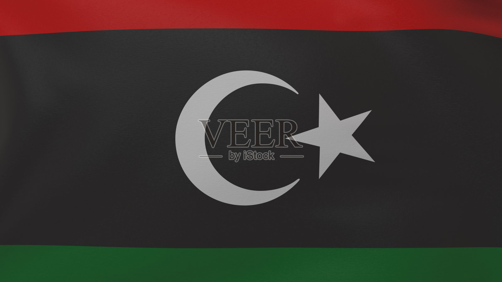 利比亚国旗的纹理照片摄影图片