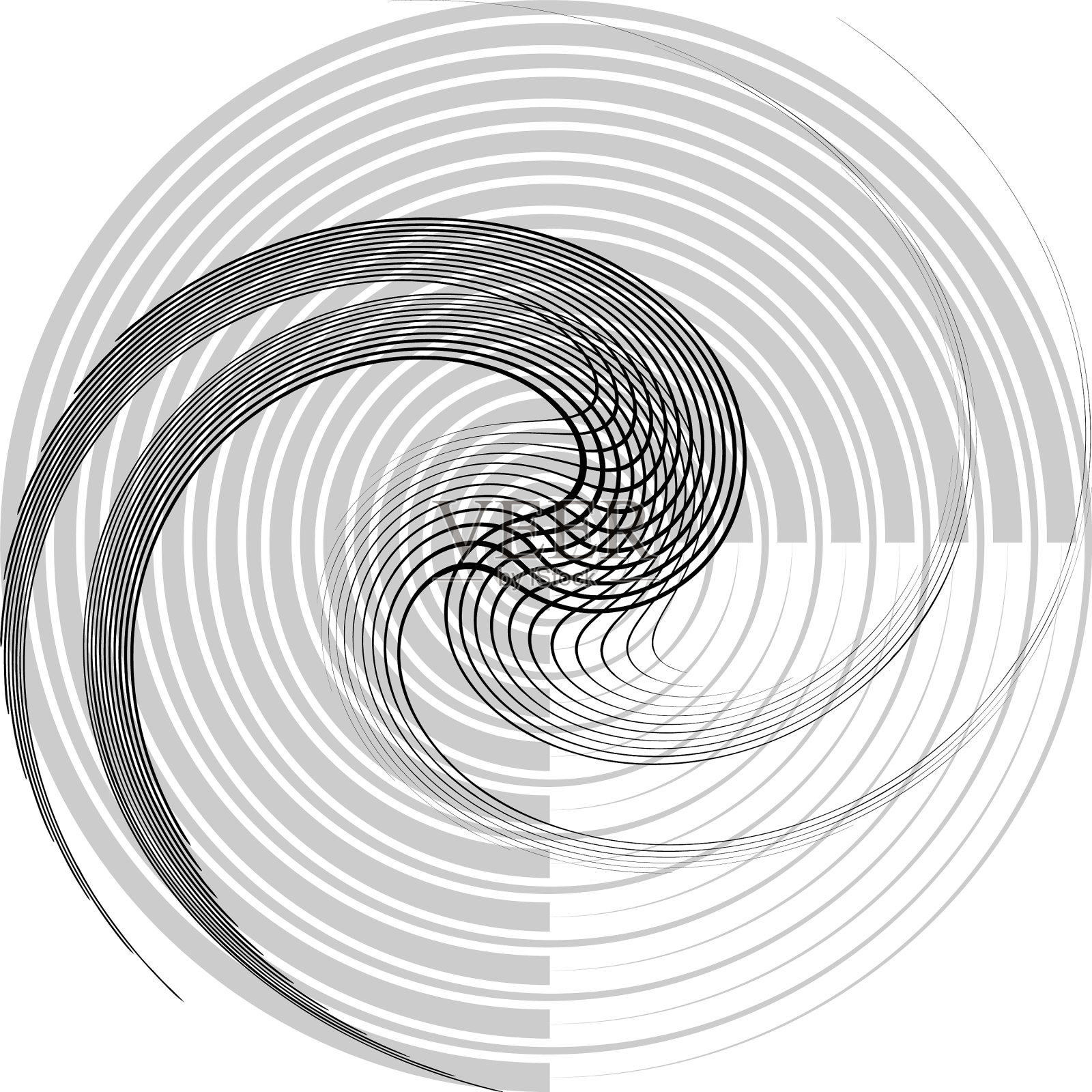 叠加抽象螺旋、漩涡、漩涡蜗壳插画图片素材