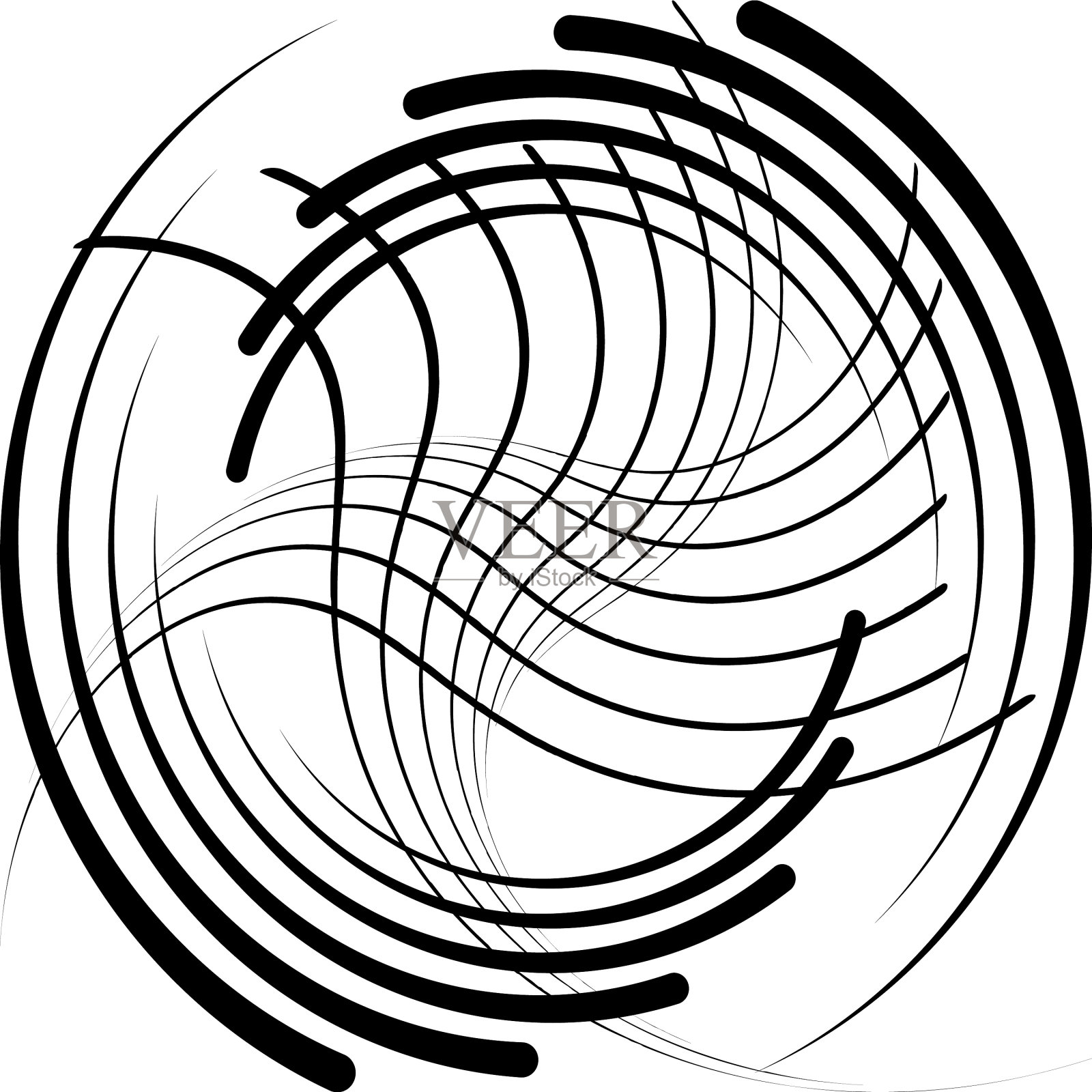 叠加抽象螺旋、漩涡、漩涡蜗壳插画图片素材