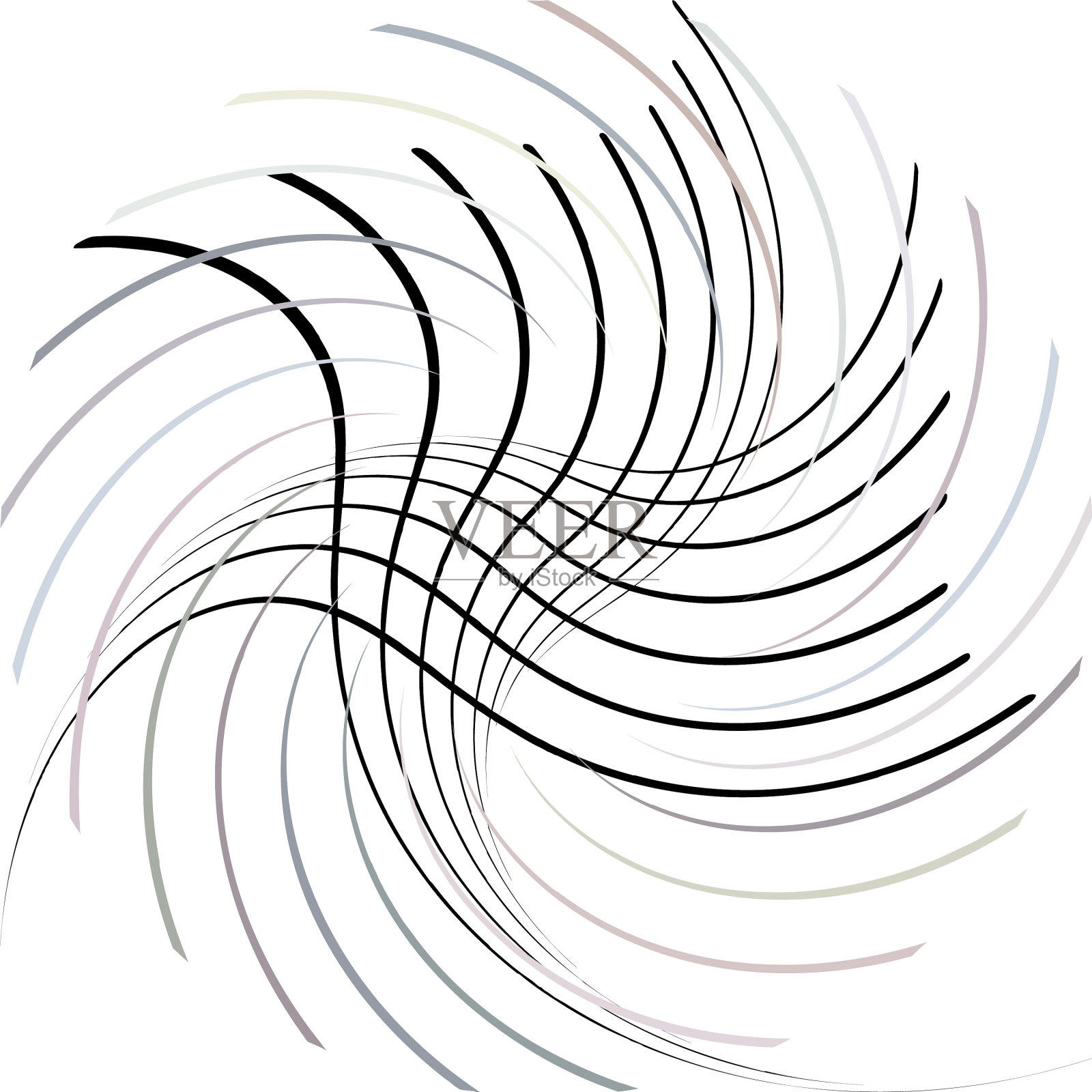 叠加抽象螺旋、漩涡、漩涡蜗壳插画图片素材