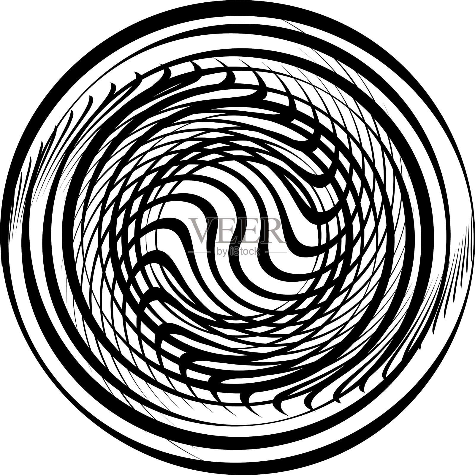 叠加抽象螺旋、漩涡、漩涡蜗壳插画图片素材