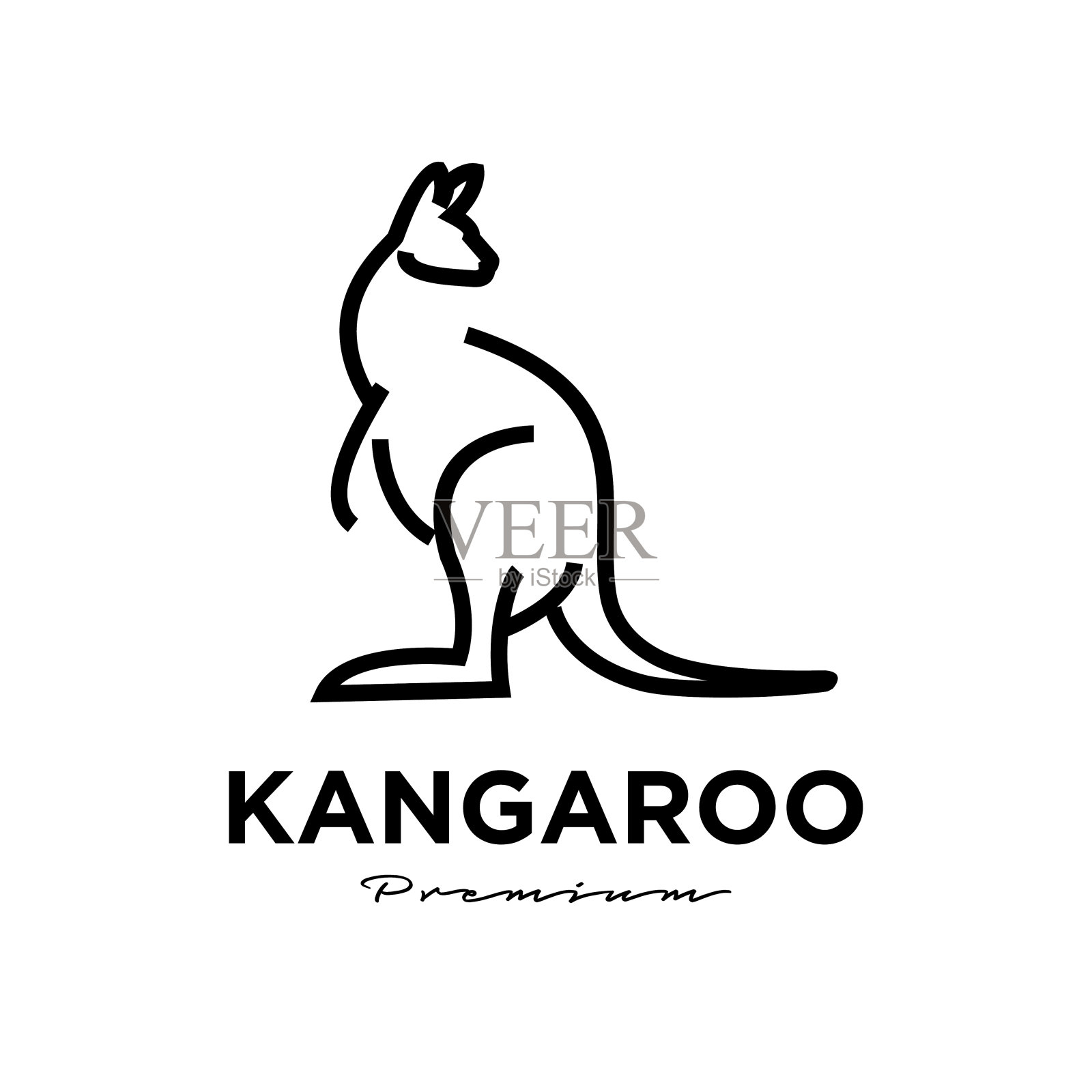 袋鼠袋鼠标志袋鼠矢量图标溢价插图插画图片素材