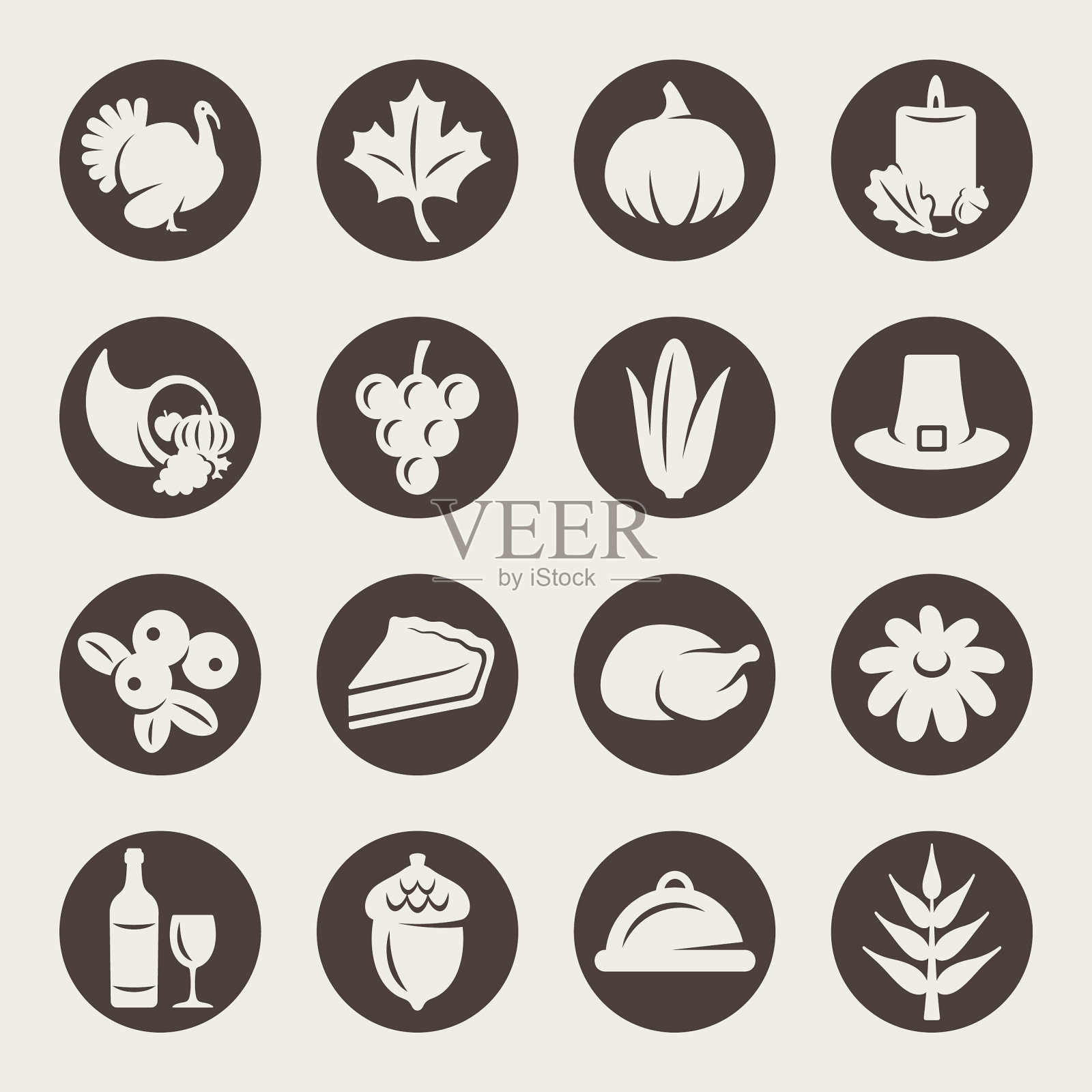 感恩节矢量图标图标素材