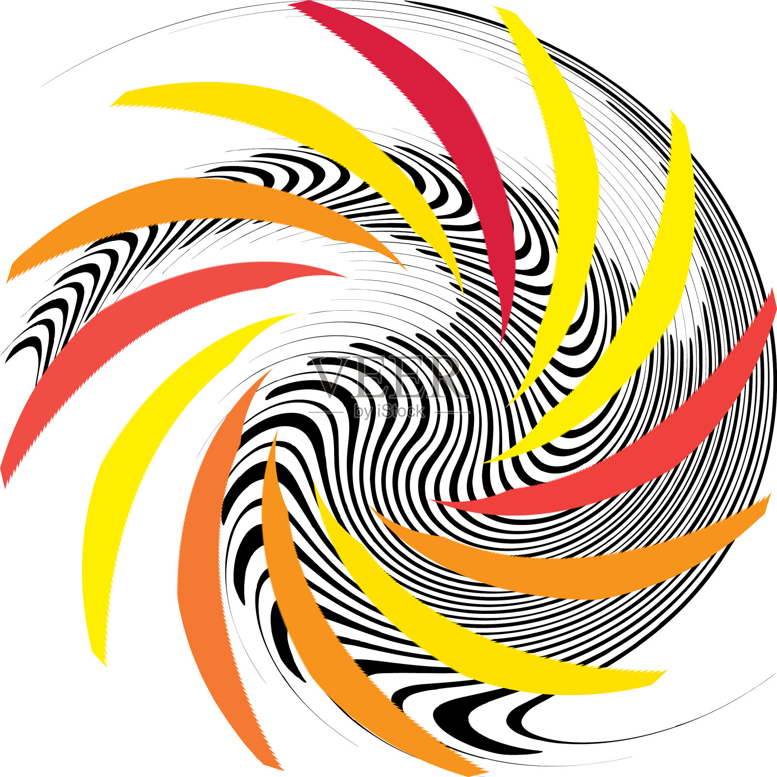 叠加抽象螺旋、漩涡、漩涡蜗壳插画图片素材