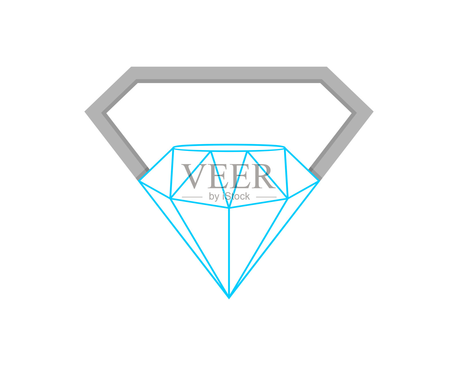 带有线条艺术的钻石宝石首饰插画图片素材