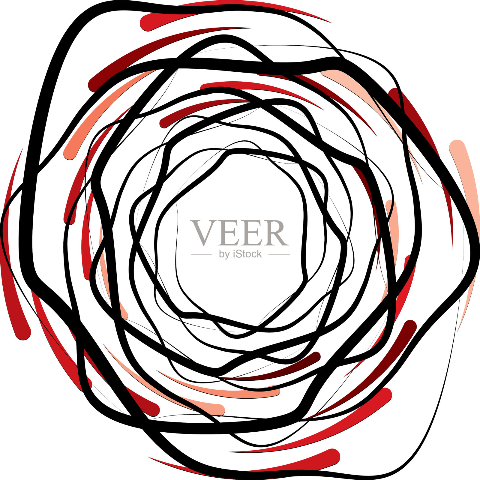 叠加抽象螺旋、漩涡、漩涡蜗壳插画图片素材