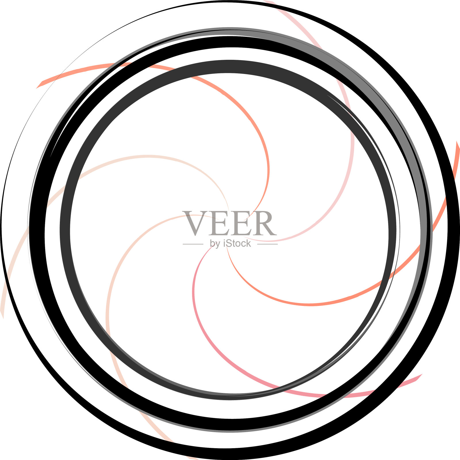 叠加抽象螺旋、漩涡、漩涡蜗壳插画图片素材