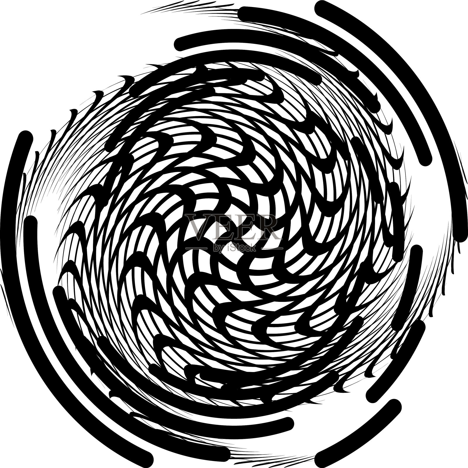 叠加抽象螺旋、漩涡、漩涡蜗壳插画图片素材