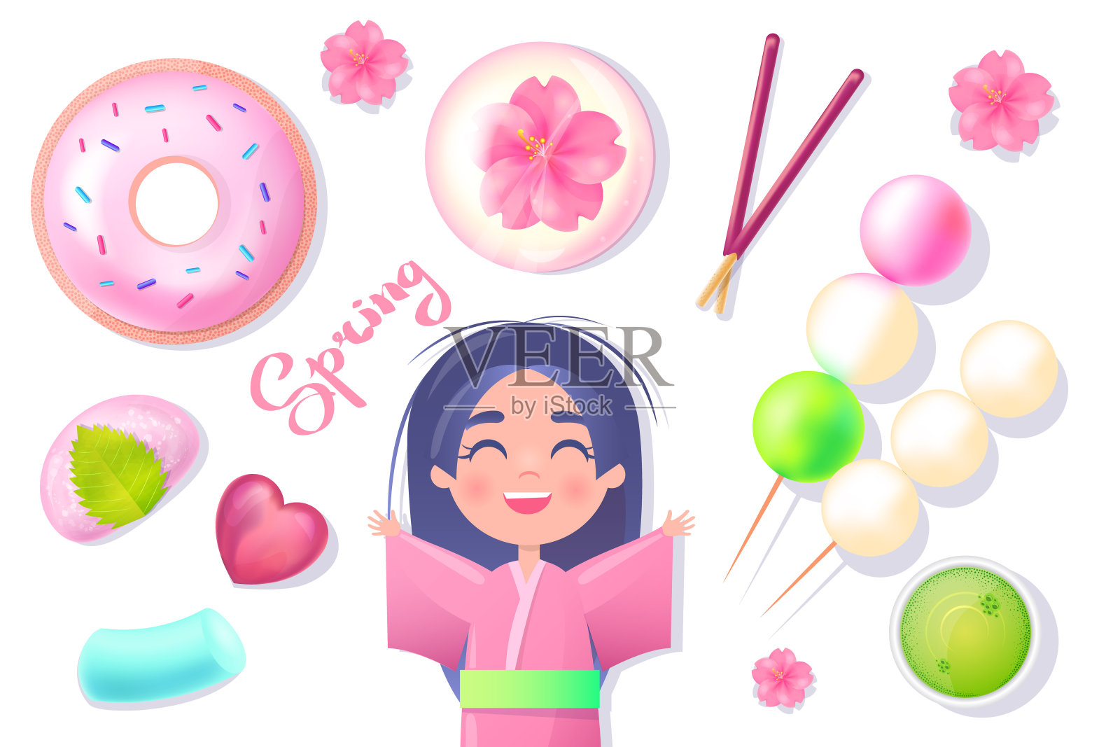 日本甜食，街头小吃设计模板素材