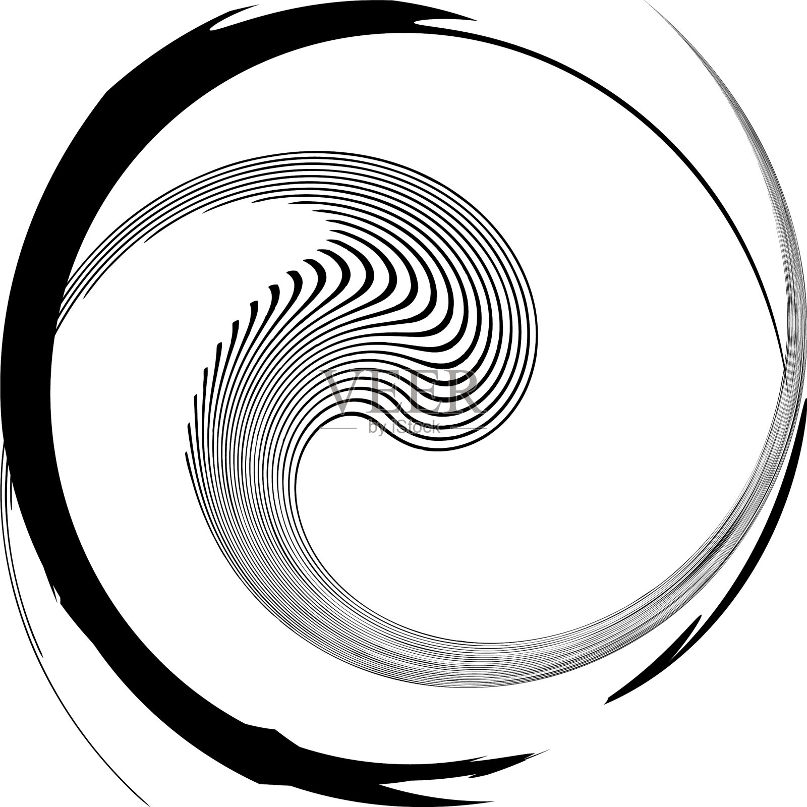 叠加抽象螺旋、漩涡、漩涡蜗壳插画图片素材