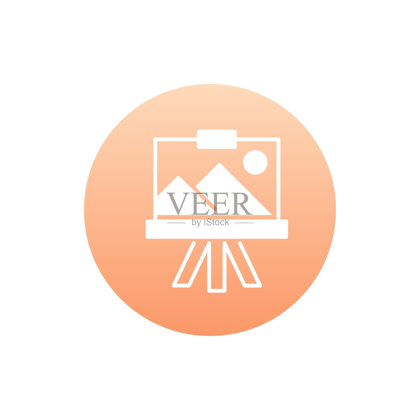 美术板圆形图标。艺术和文化符号EPS 10文件图标素材