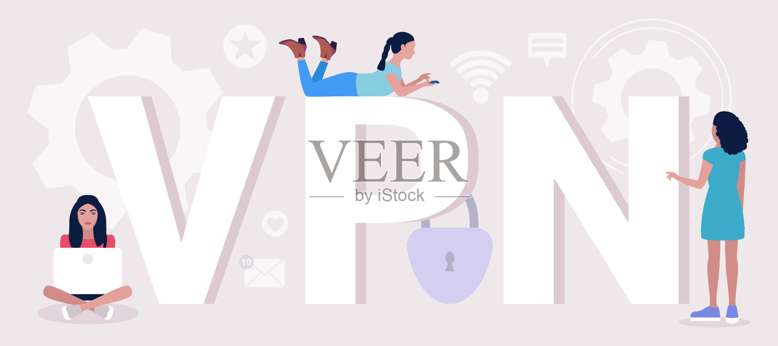 VPN的概念插画图片素材