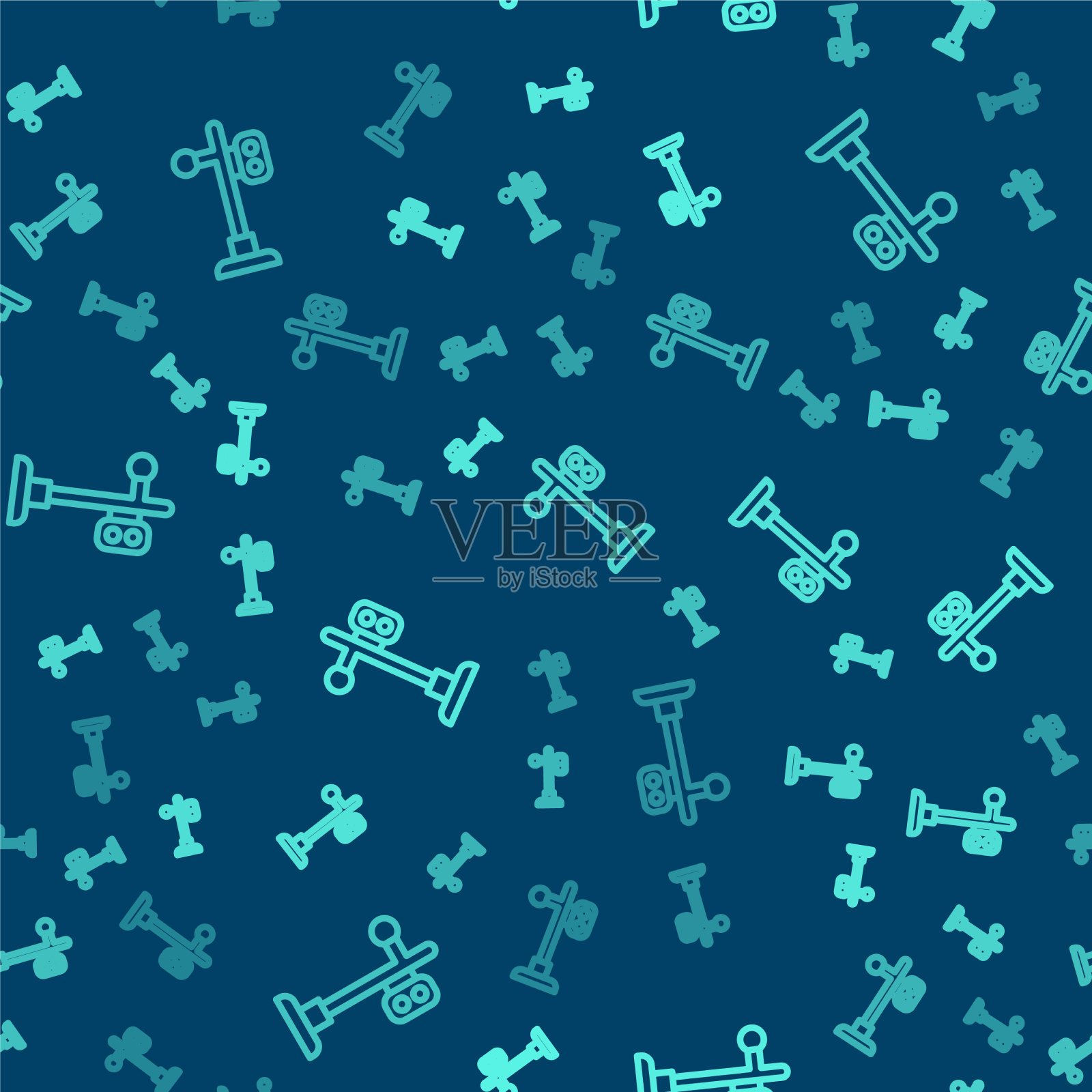 绿线火车交通灯图标孤立插画图片素材