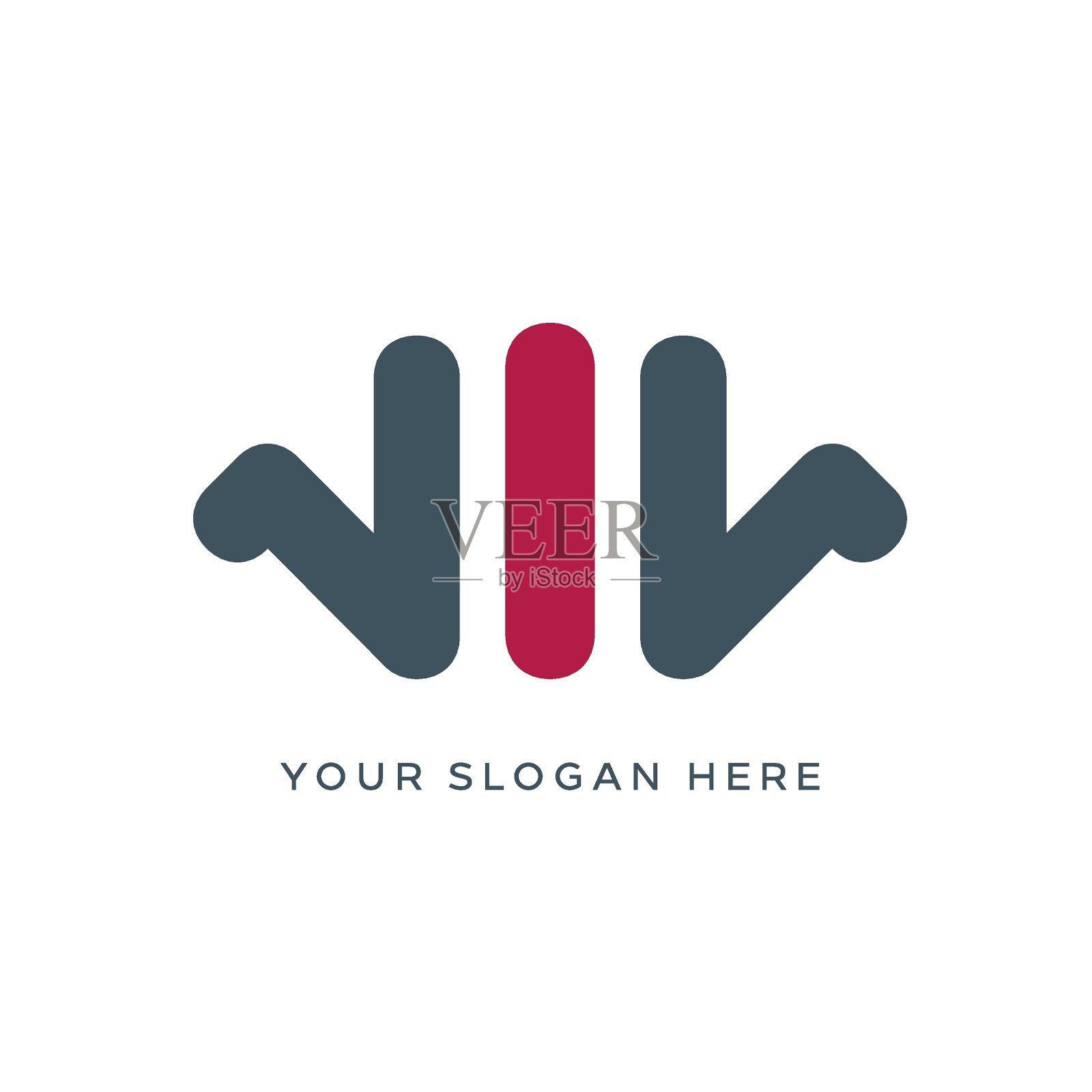 VIV字母标志设计与创意交叉图标插画图片素材