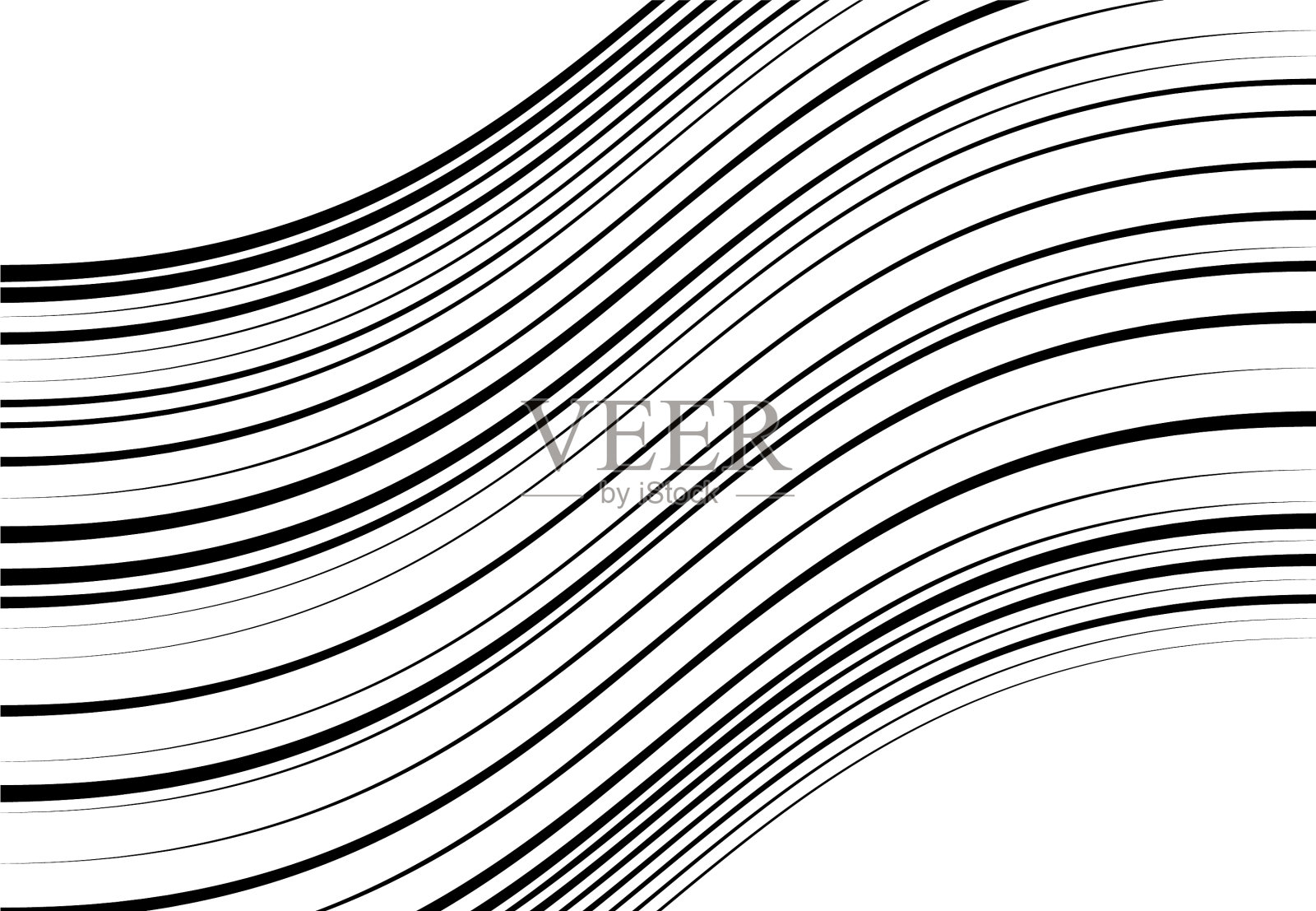 抽象波浪起伏，波浪起伏的线条插画图片素材