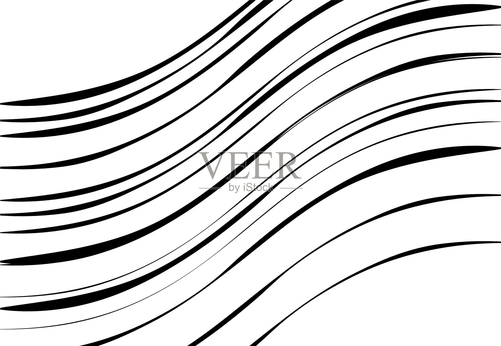 抽象波浪起伏，波浪起伏的线条插画图片素材