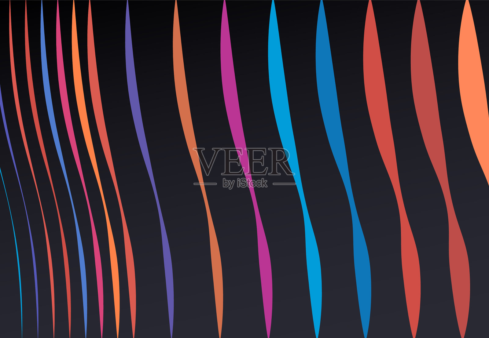 生动活泼，抽象的波浪波浪翻腾插画图片素材