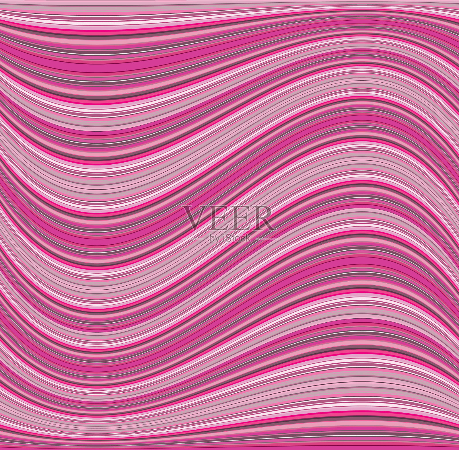 色彩斑斓的波浪起伏，波浪起伏的波浪线条插画图片素材