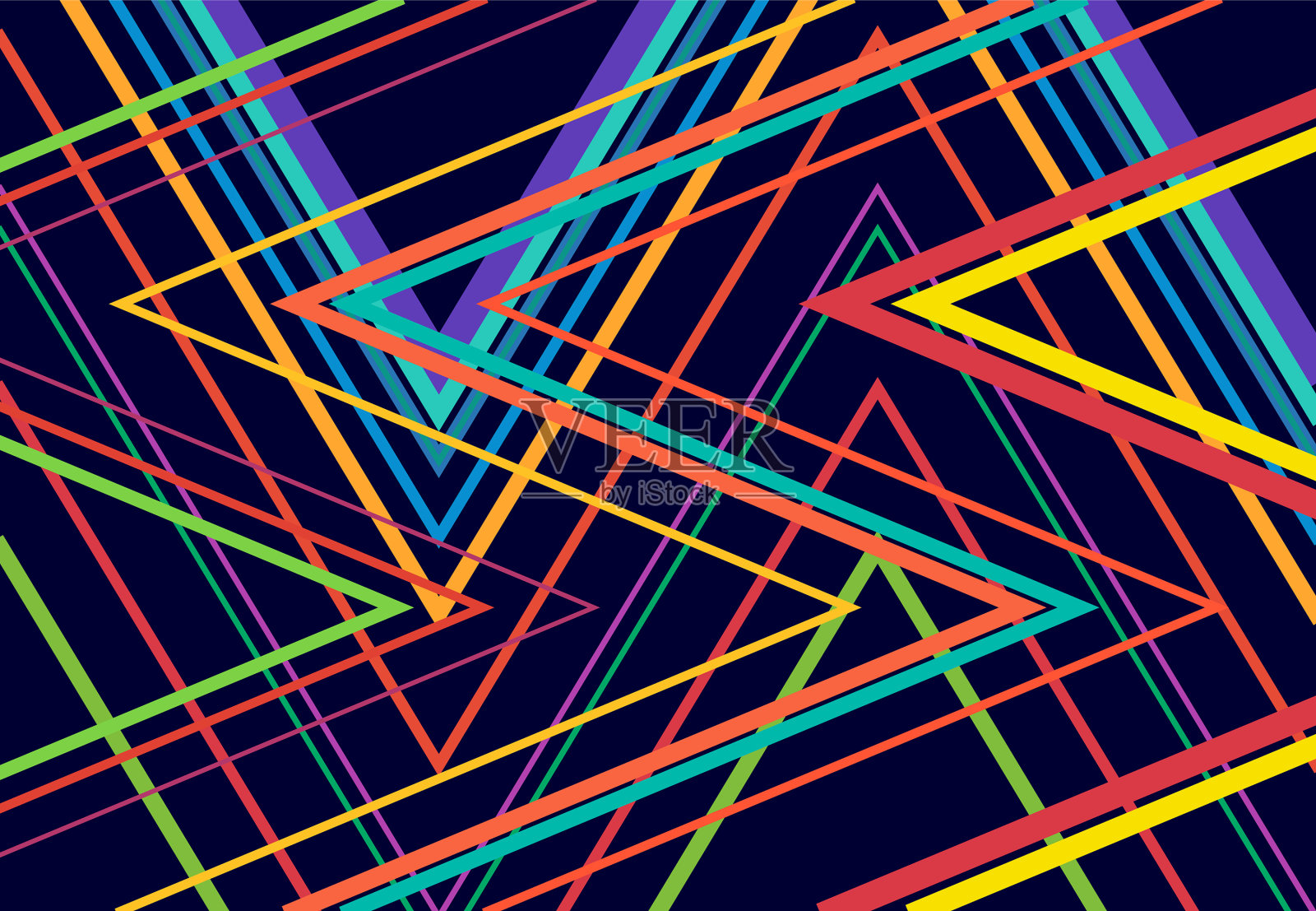 生动活泼之字形，纵横交错，锯齿状插画图片素材