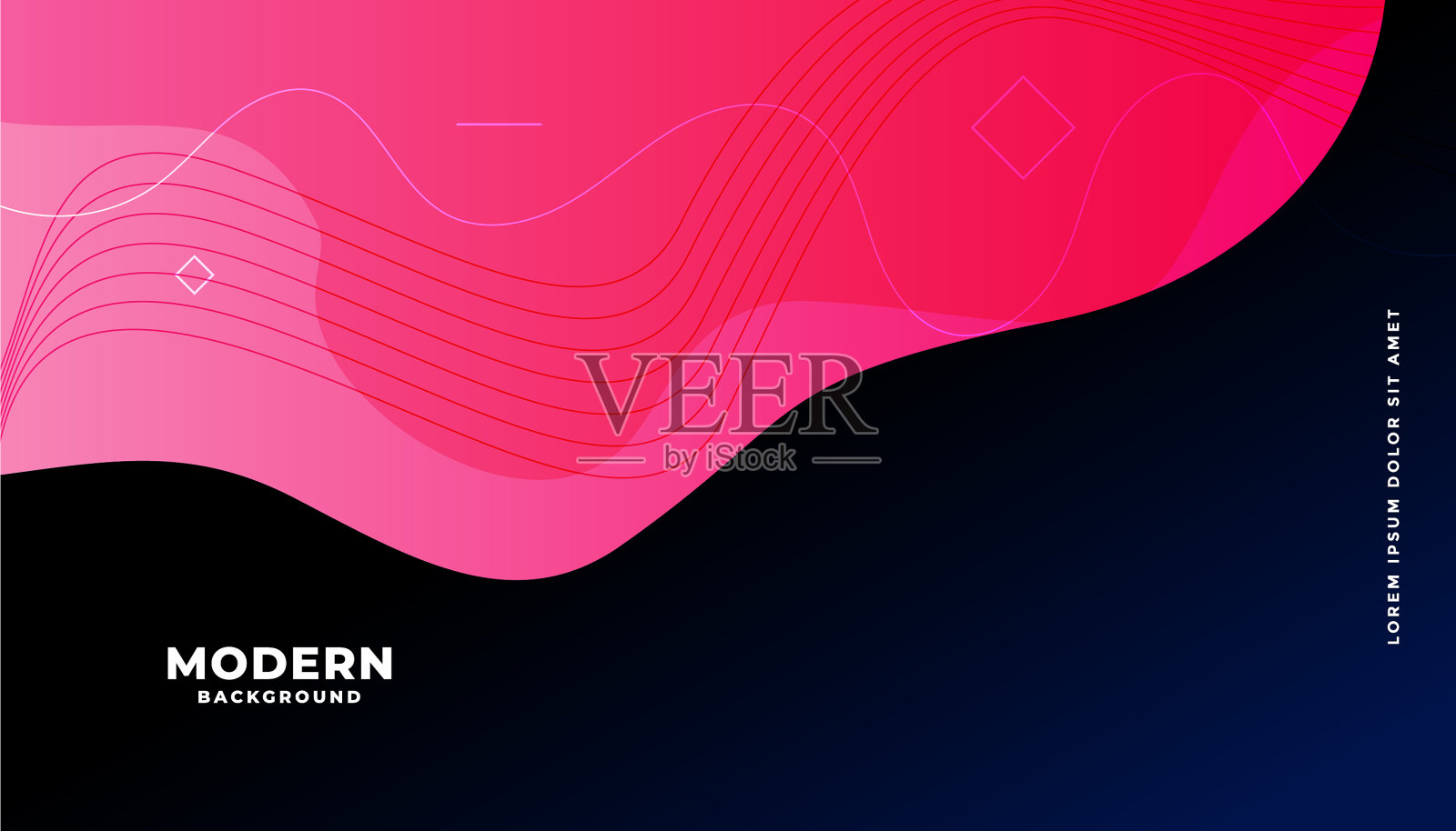 流体梯度背景在粉红色和深蓝色插画图片素材