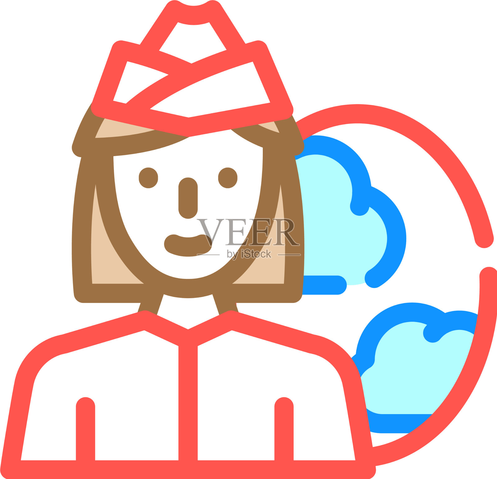 空姐工作颜色图标设计元素图片