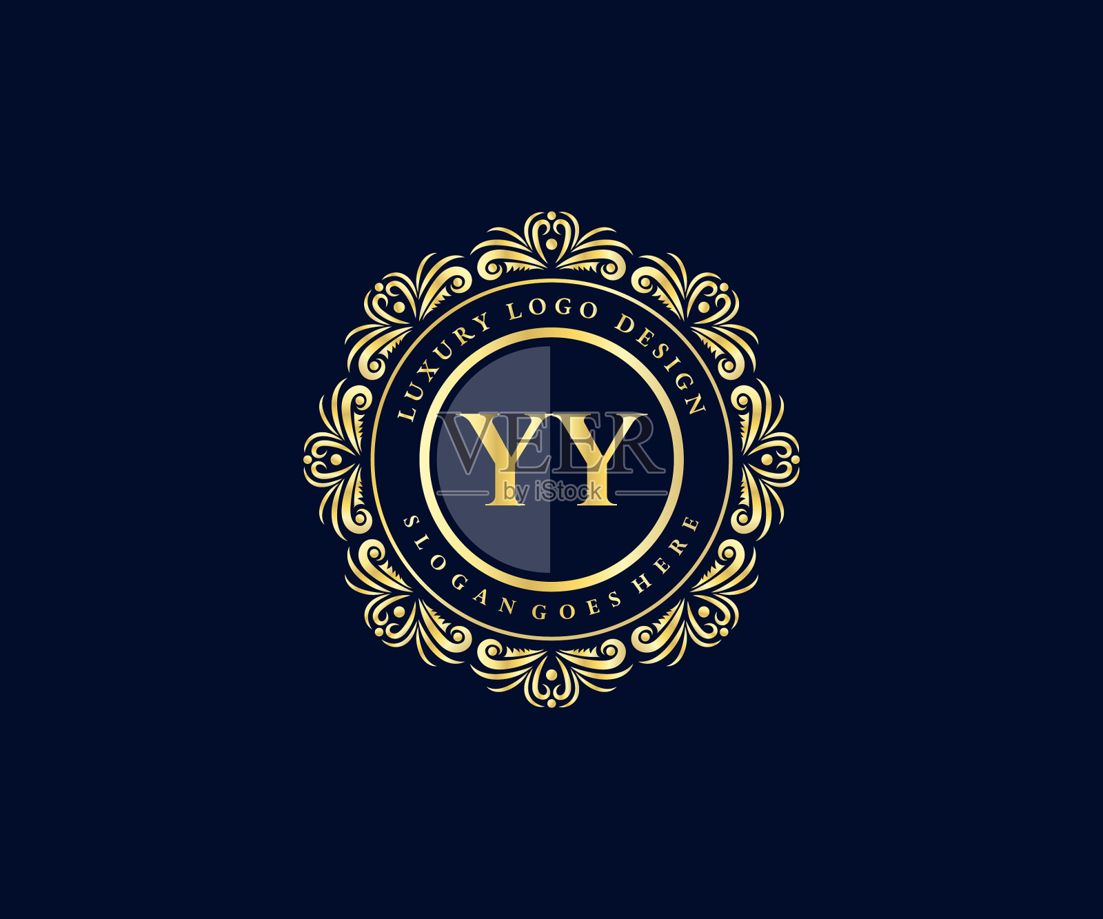 yy首字母金女性书法插画图片素材