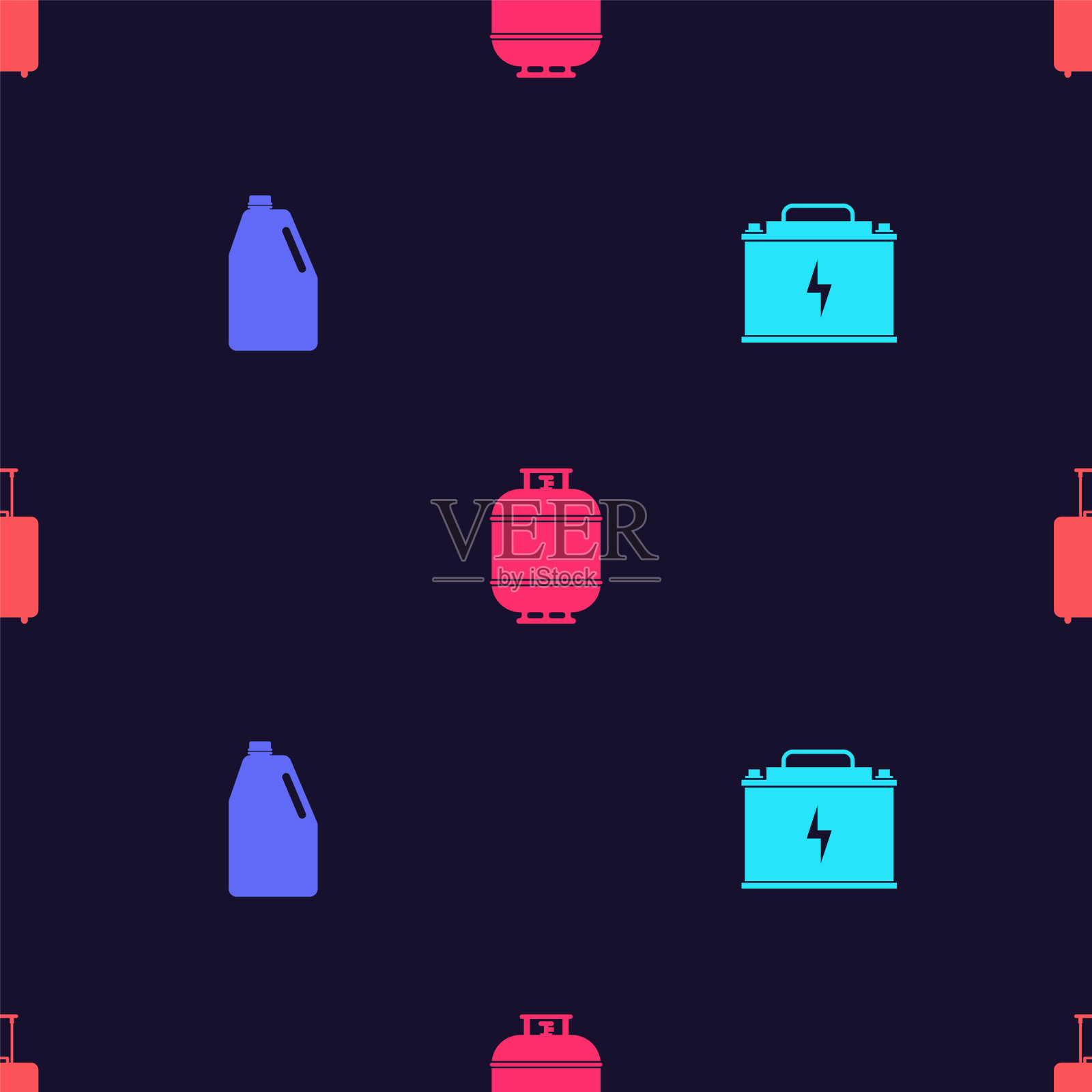 集汽车电池家用化学品瓶图标素材