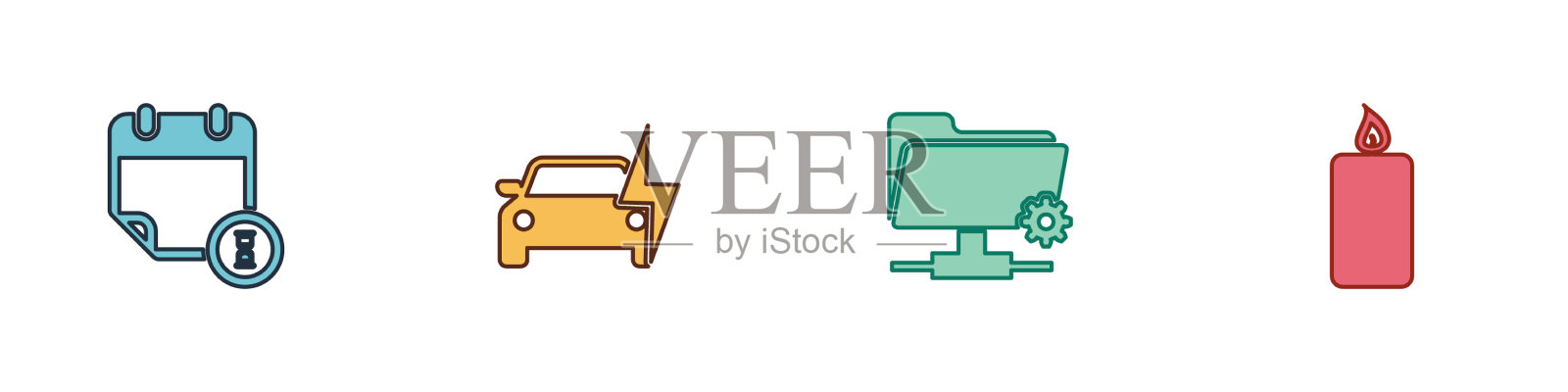 设置日历和时钟电动汽车FTP设置图标素材