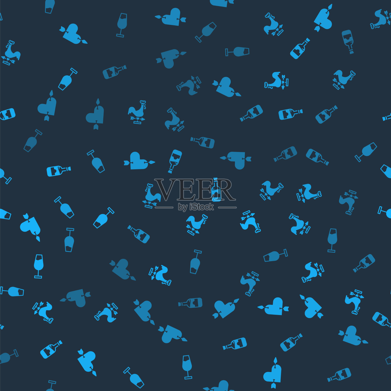 心连心，箭连心，鸡连天图标素材