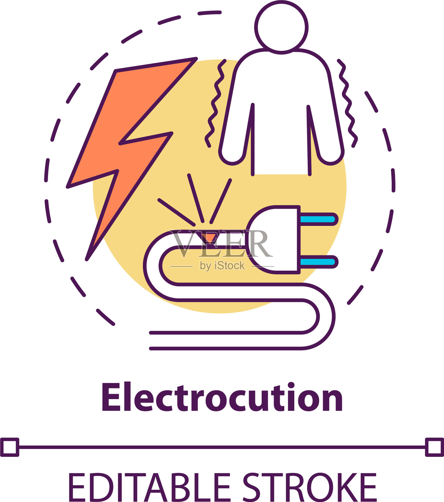 电刑概念图标插画图片素材
