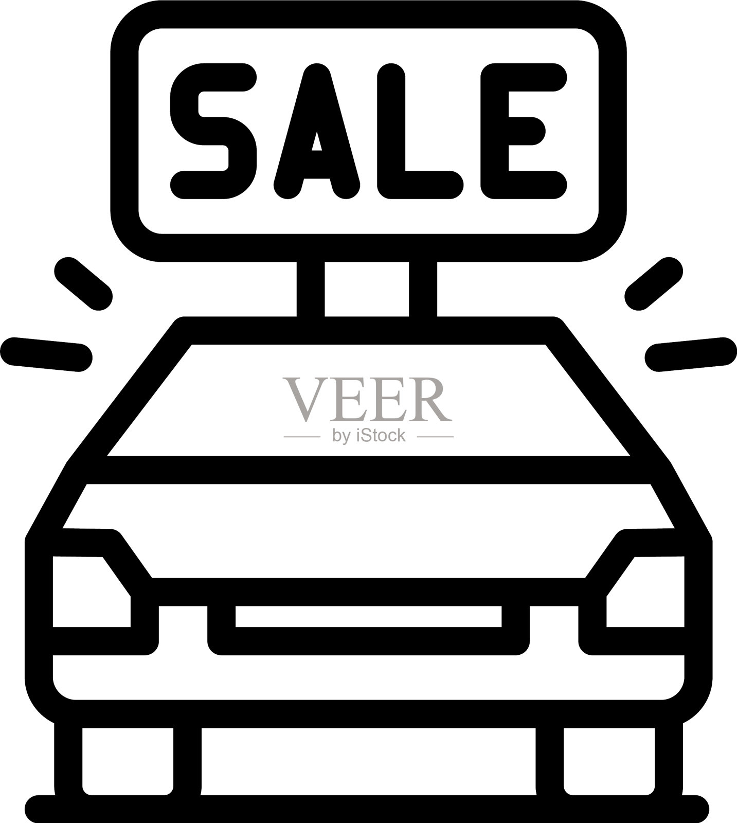 汽车出售图标轮廓风格设计元素图片