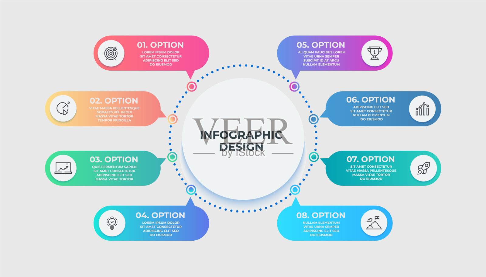 流程图6步骤循环工作流图设计模板素材