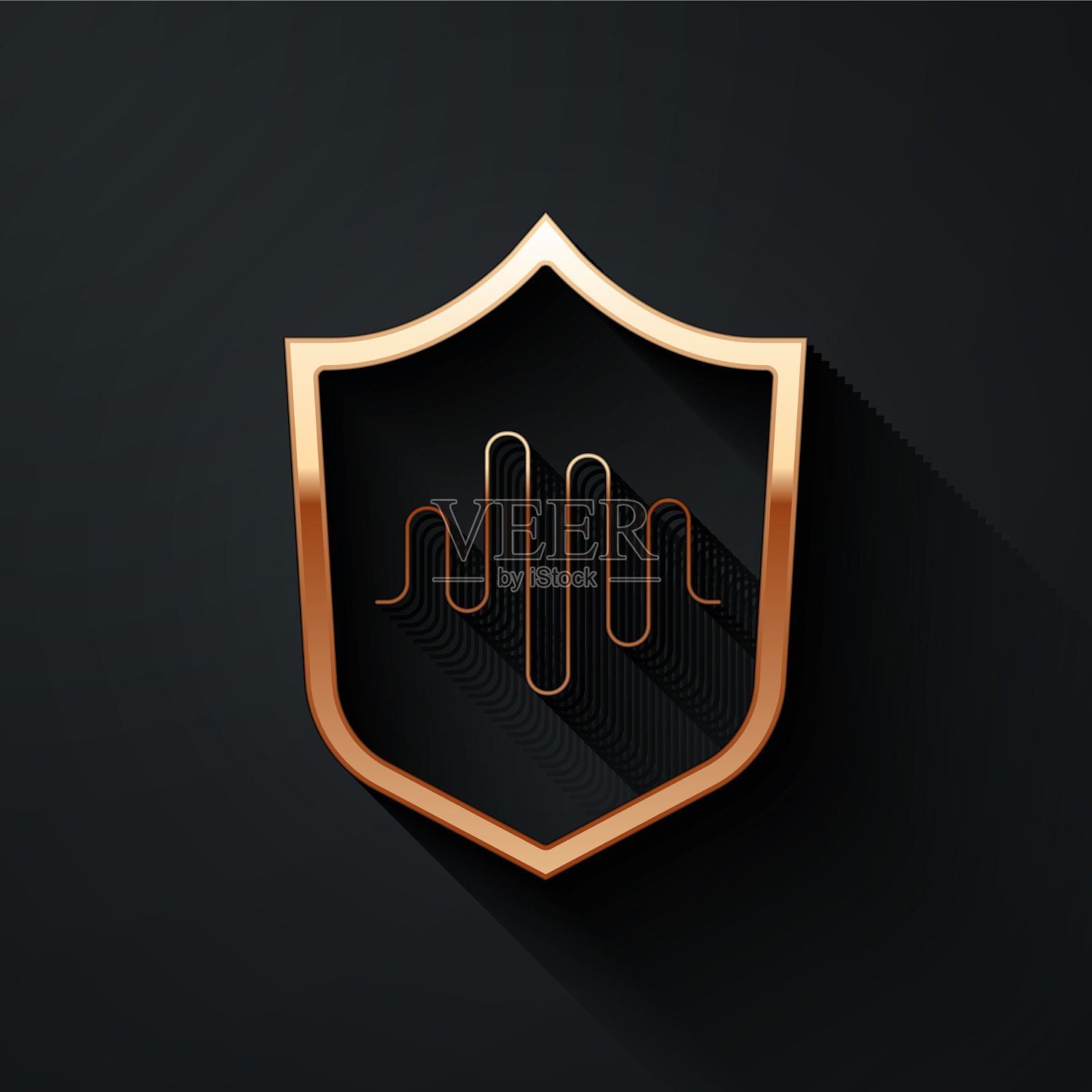 金盾语音识别图标隔离上插画图片素材