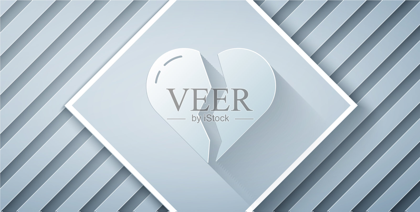 割伤的心还是离婚的icon孤立上插画图片素材