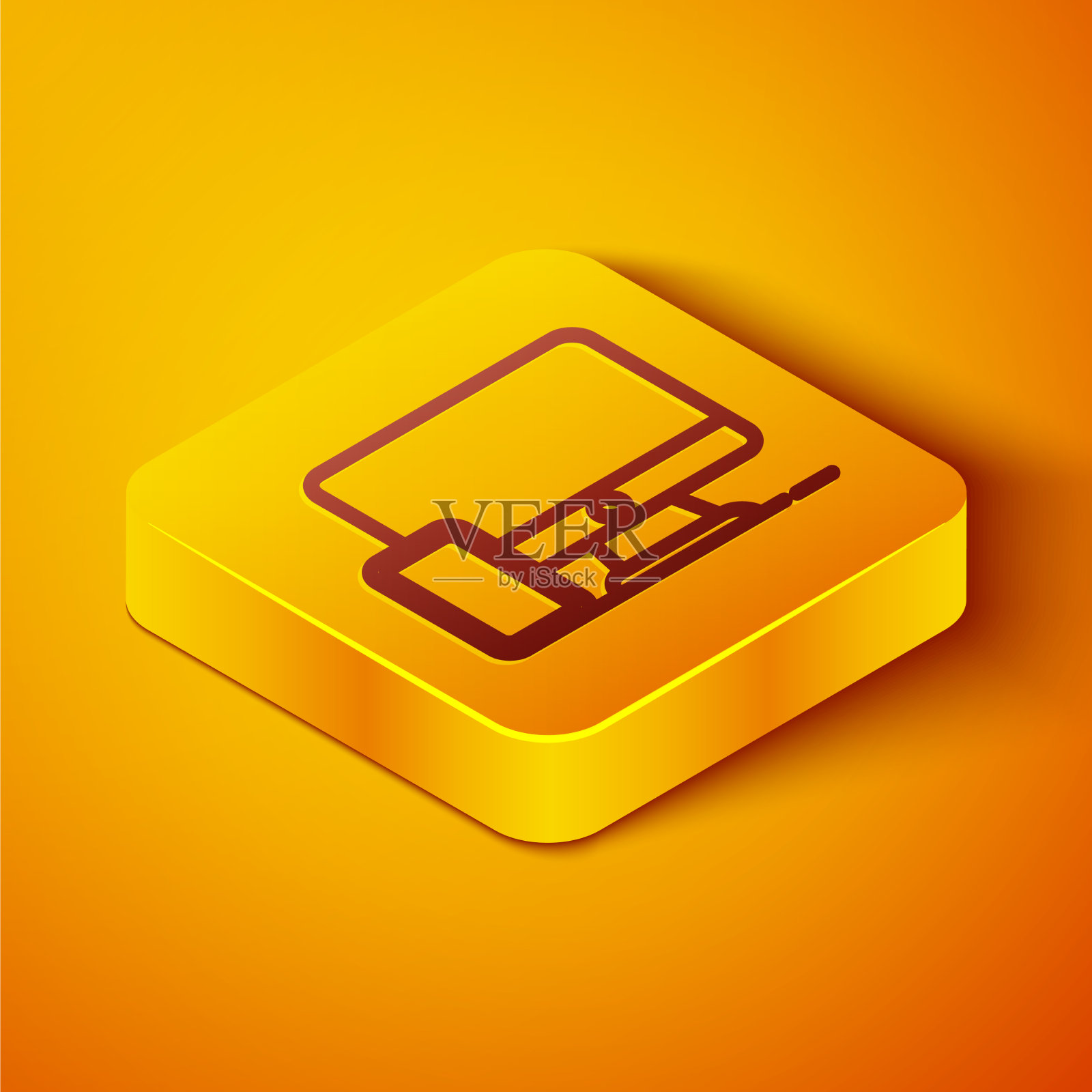 等距线电脑显示器和手机图标素材