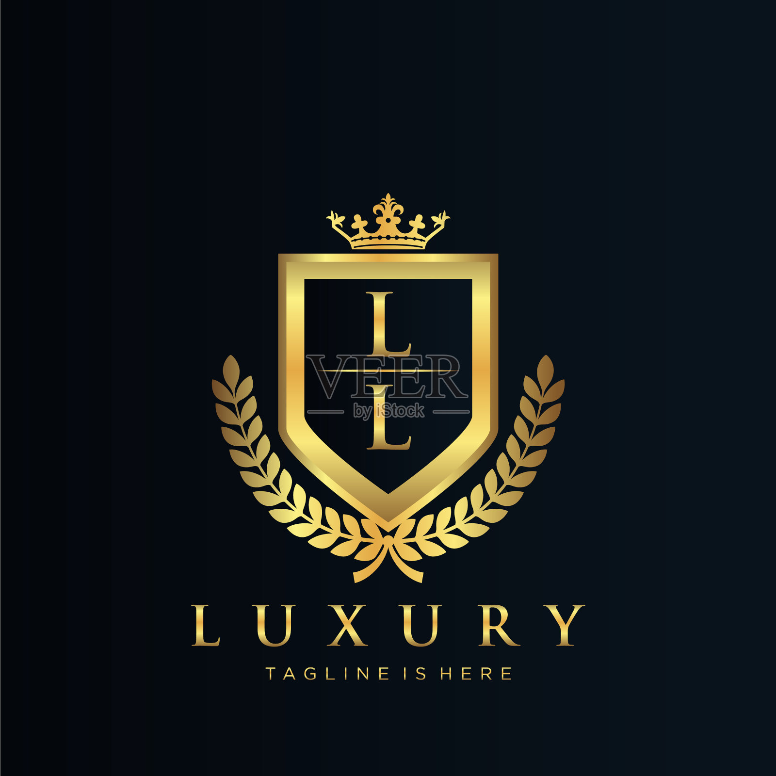 第一个字母是皇家奢侈品的标志模板插画图片素材