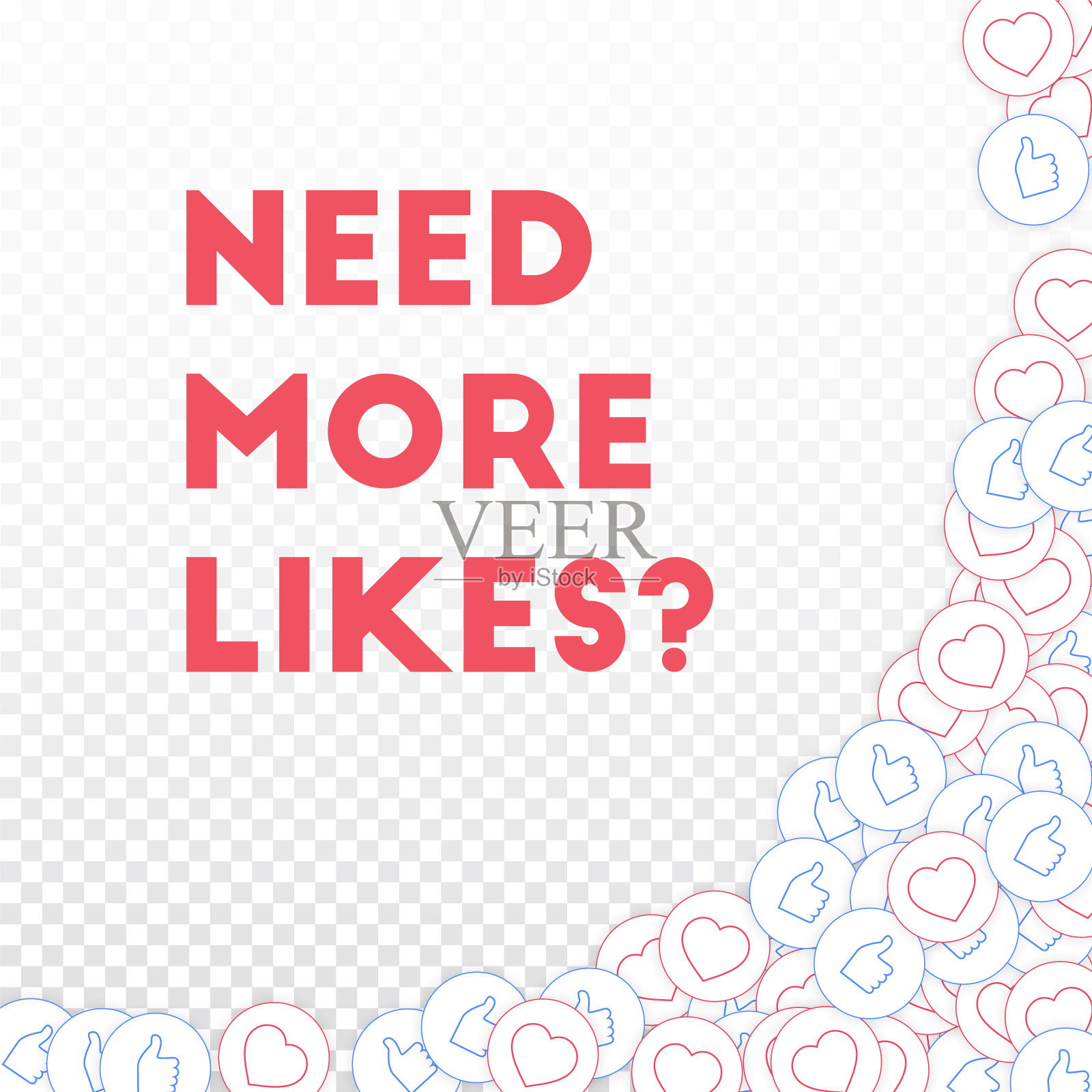 社交媒体图标需要更多喜欢的概念falli图标素材