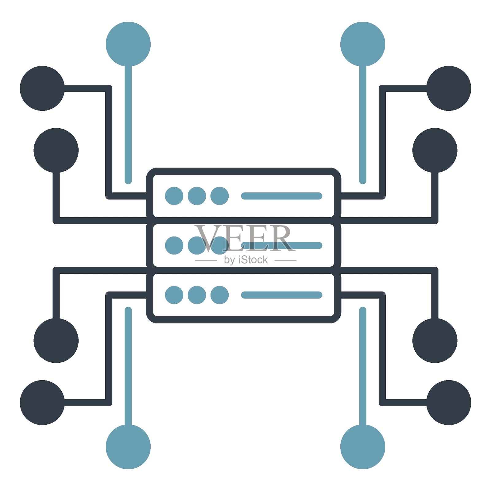 网络服务器结构概念矢量图标设计插画图片素材
