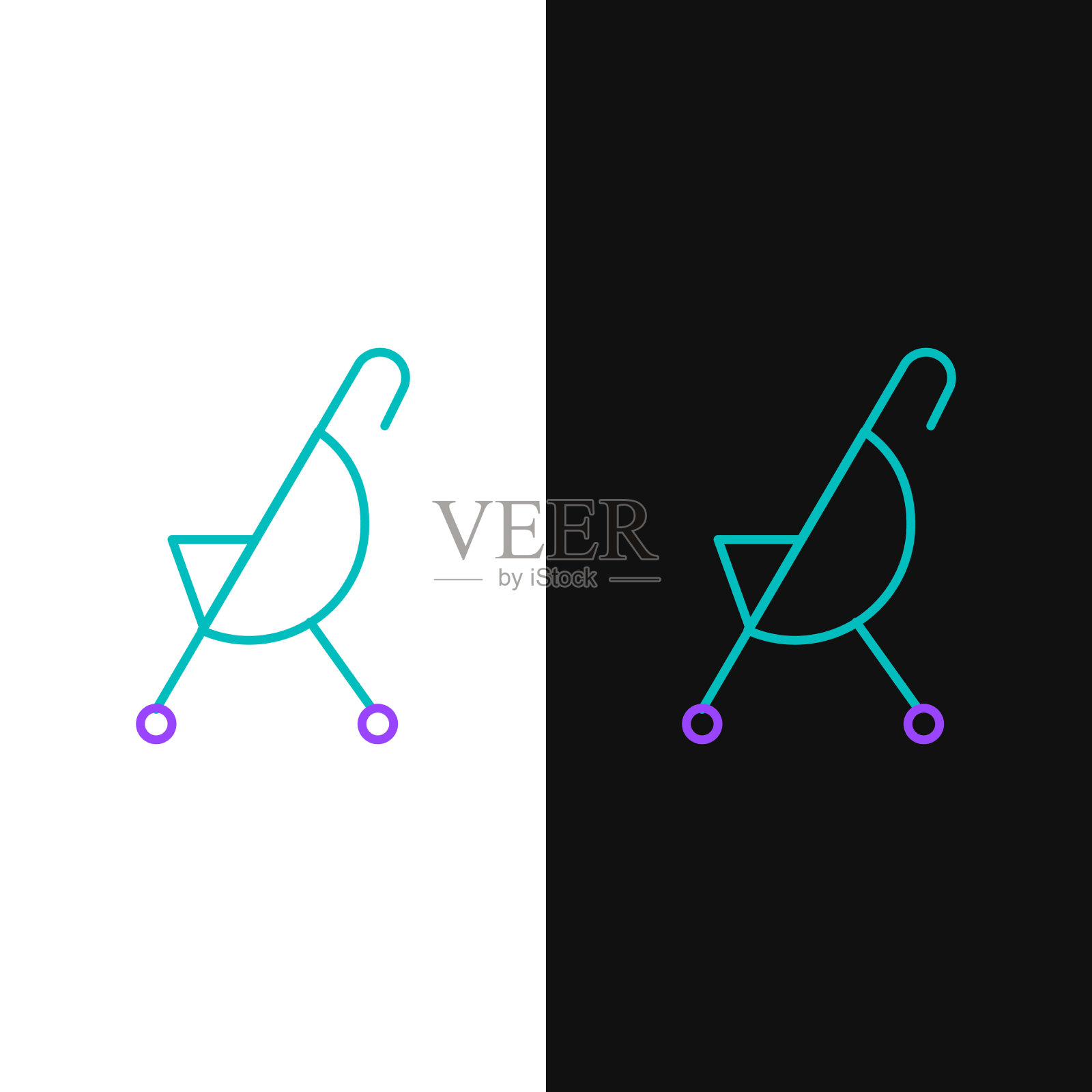 线bastroller图标隔离在白色和插画图片素材