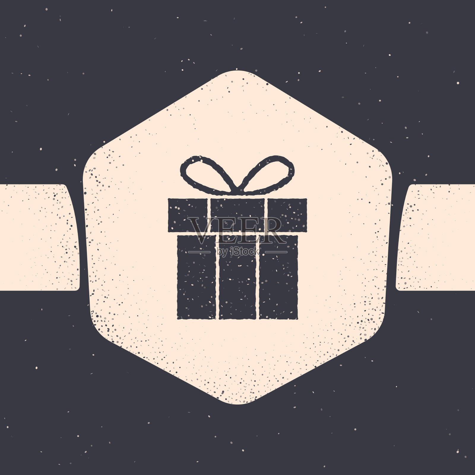 垃圾礼盒图标孤立在灰色背景插画图片素材