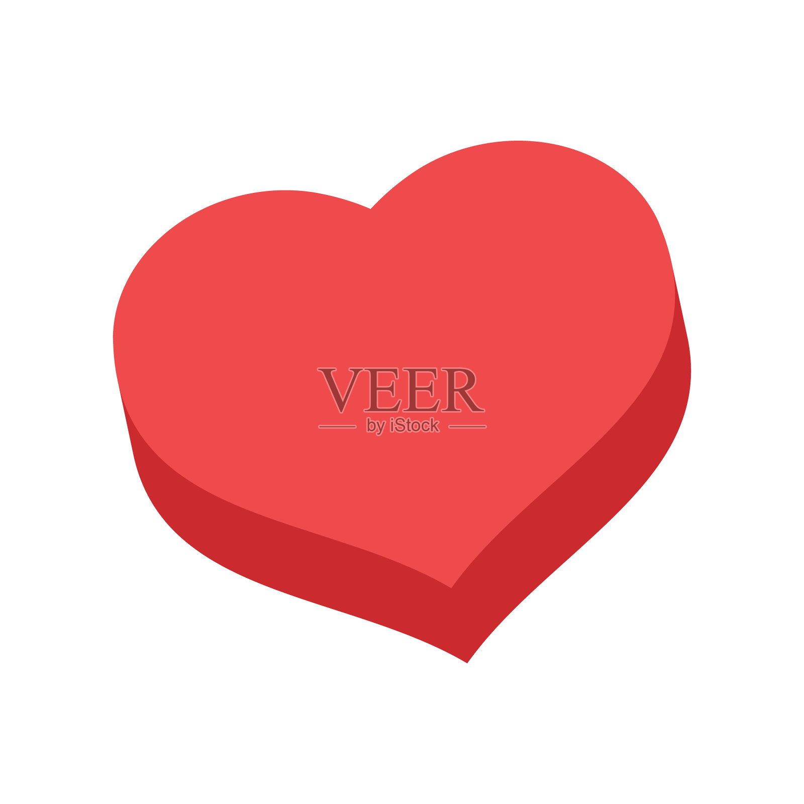 心的图标。等距3d平面设计。图标素材